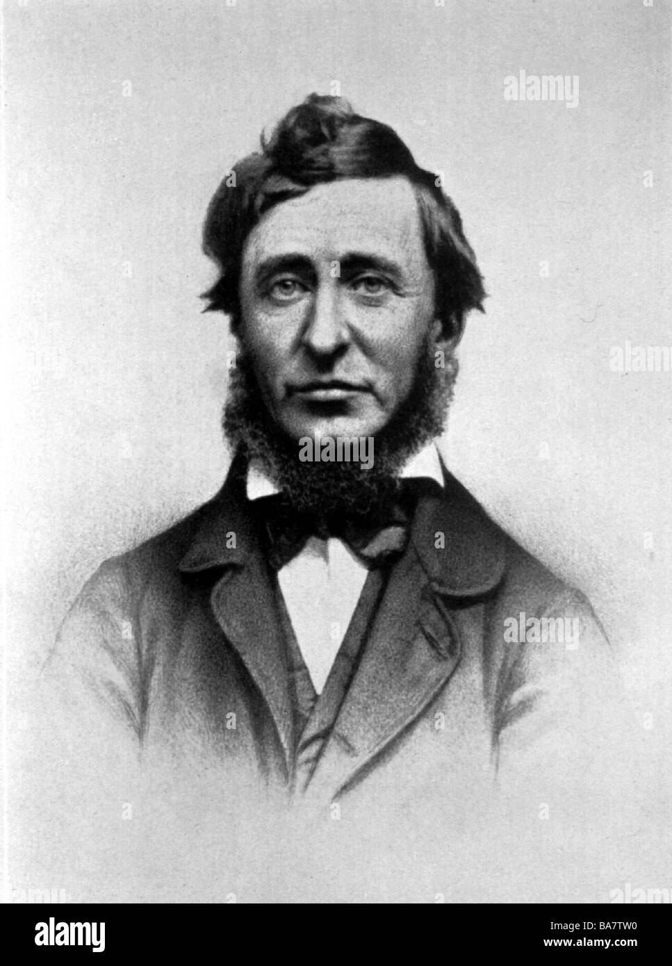 Thoreau, Henry David, 12.7.1817 - 6.5.1862, US author / writer, portrait, after contemporary daguerreotype, Stock Photo