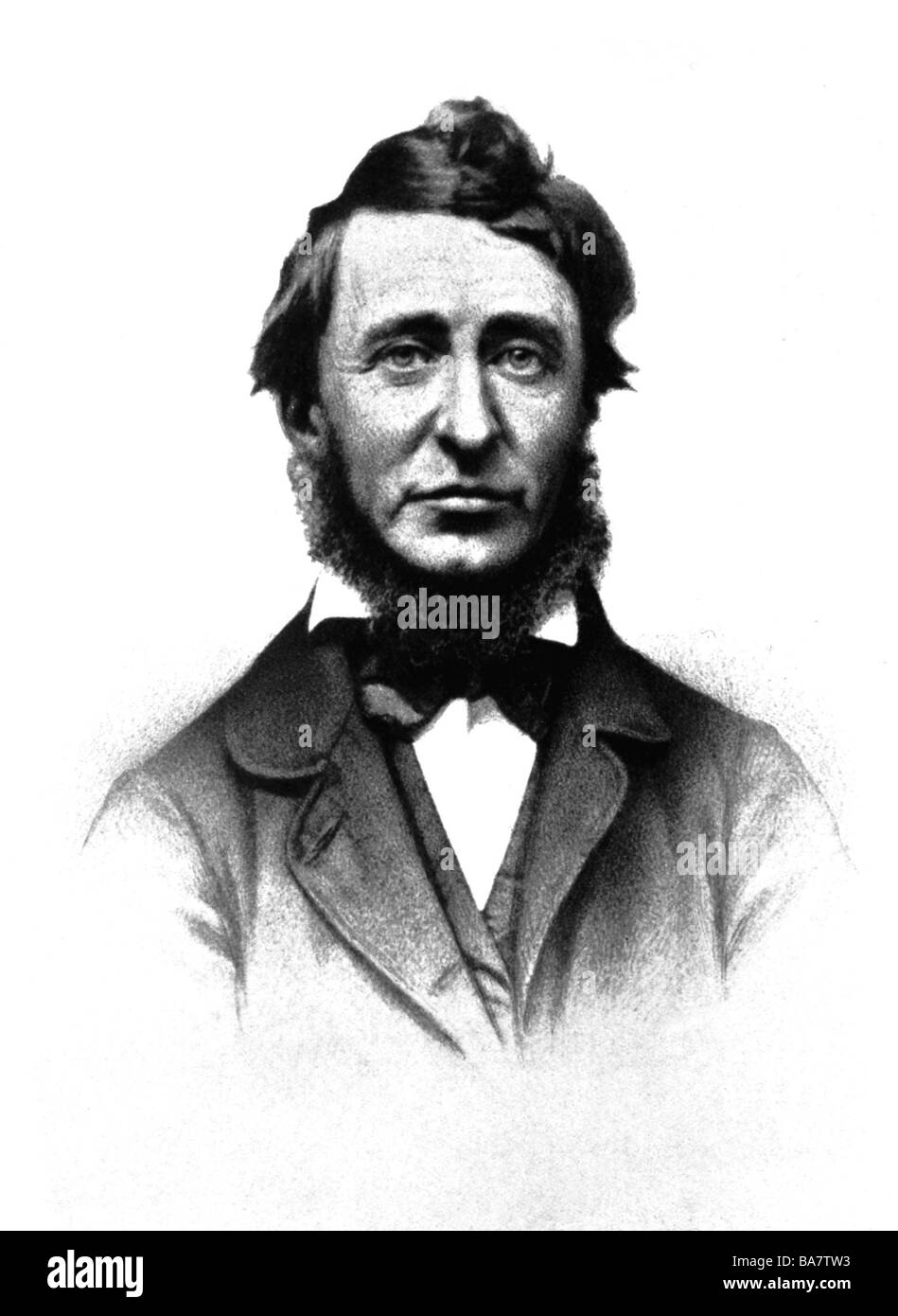 Thoreau, Henry David, 12.7.1817 - 6.5.1862, US author / writer, portrait, after contemporary daguerreotype, , Stock Photo