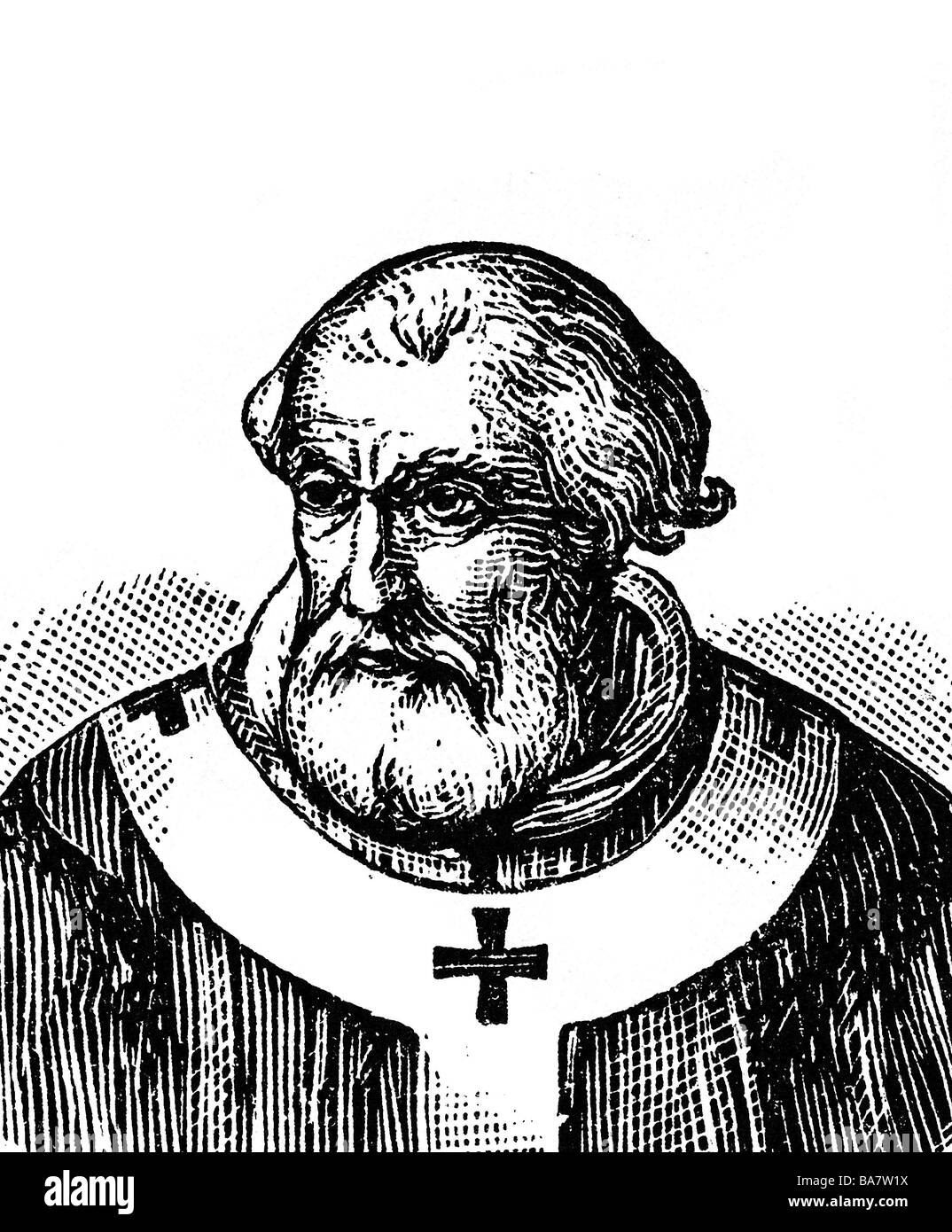Gregory IX (Ugolino Graf Segni), circa 1170 - 21.8.1241, Pope  19.3.1227 - 21.8.1241, portrait, wood engraving, circa 1900, , Stock Photo