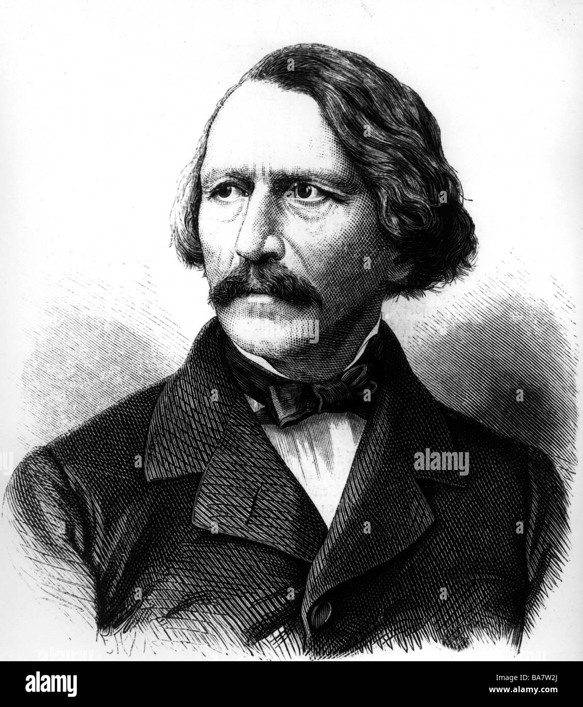 Semper, Gottfried, 29.11.1803 - 15.5.1879, German architect, portrait, wood engraving, 19th century, , Stock Photo