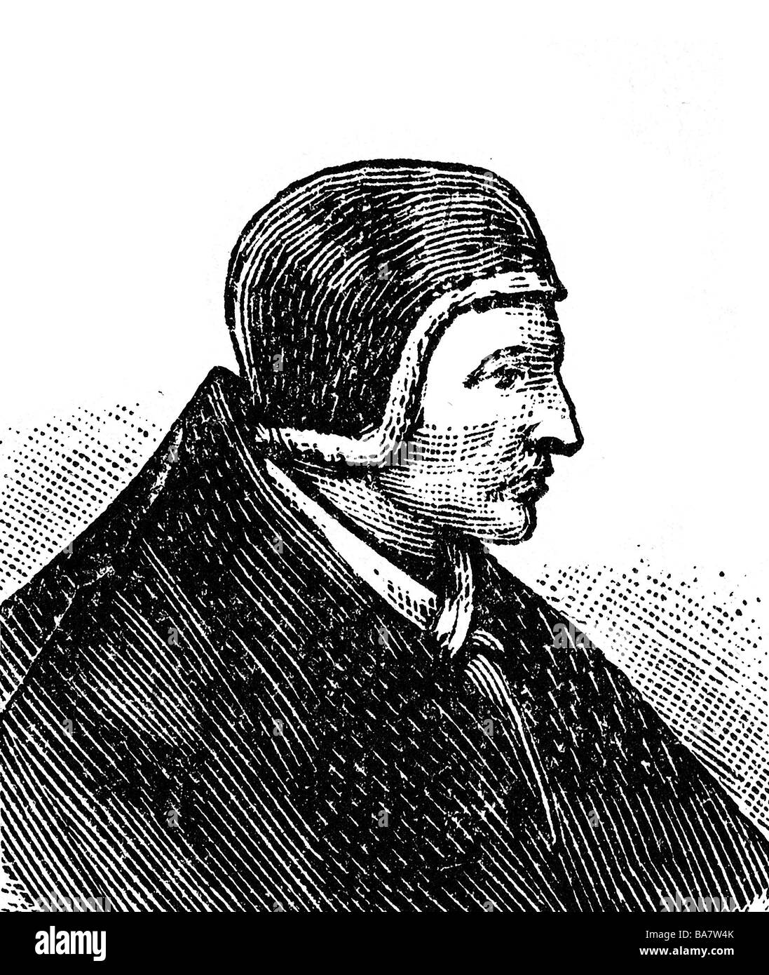 Gregory XI (Pierre Roger de Beaufort), 1325 - 27.3.1378, Pope  30.12.1370 - 27.3.1378, portrait, wood engraving, circa 1900, , Stock Photo