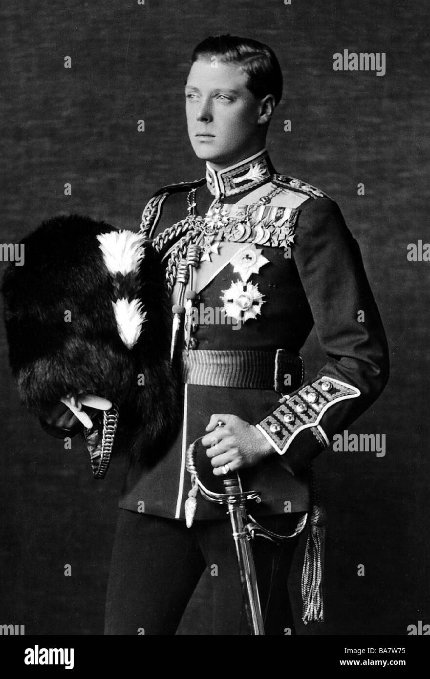 Edward VIII, 23.6.1894 - 28.5.1972, King of Great Britain 20.1.1936 - 11.12.1936, portrai, postcard, 1919, , Stock Photo