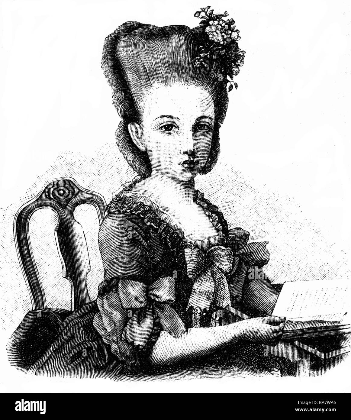 Kalb, Charlotte von, 25.7.1761 - 12.5.1843, German author / writer, half length, as child, Stock Photo