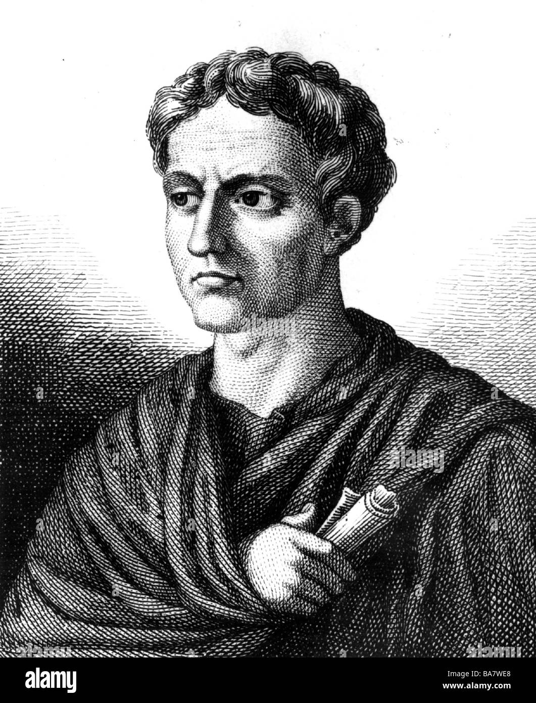 Petronius Arbiter, Titus, circa 14 - 66 AD, Roman author / writer, portrait, copper engraving by Philibert Boutrois, Artist's Copyright has not to be cleared Stock Photo