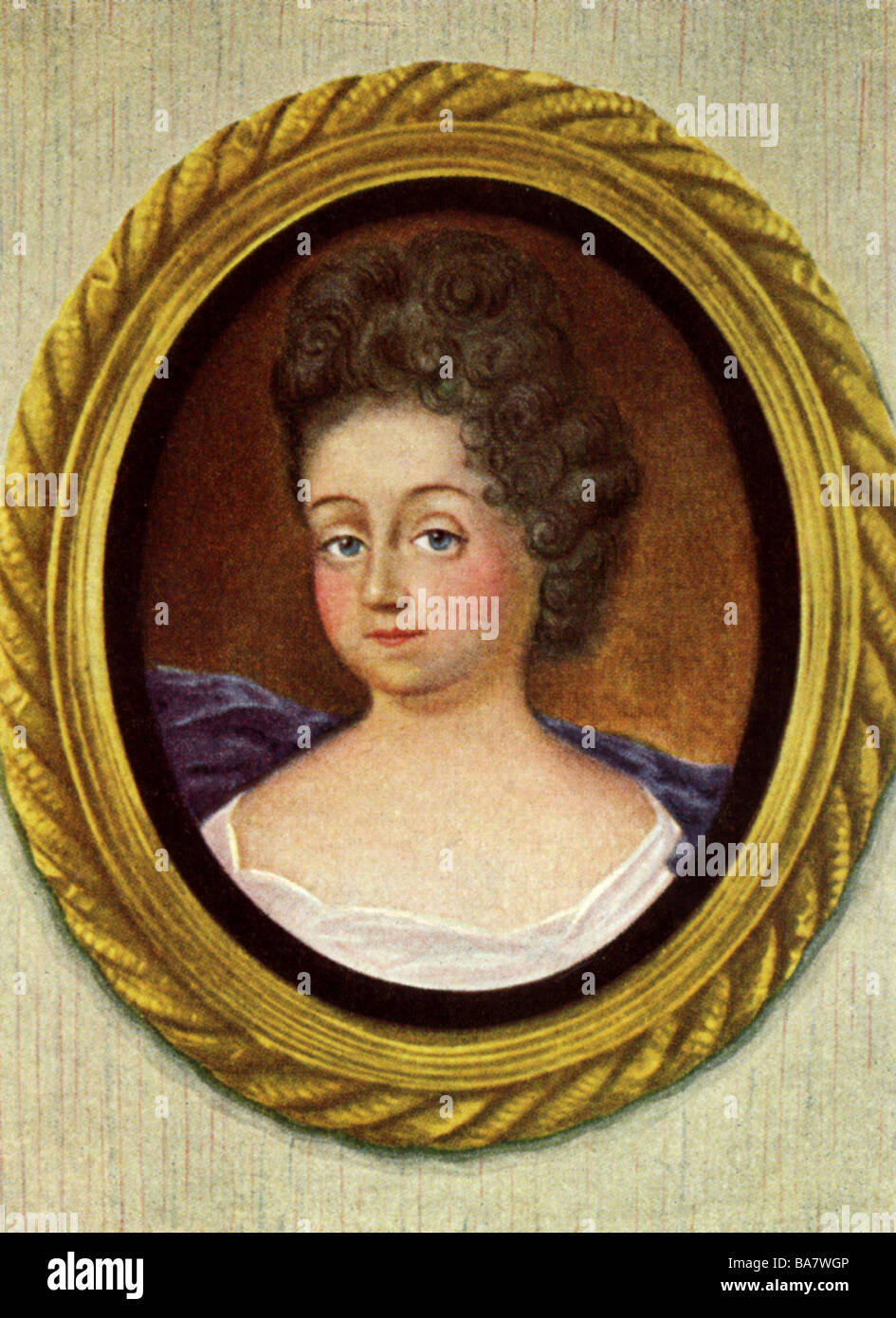 Koenigsmarck, Philip Christoph Count of, 14.3.1665 - 11.7.1694, German author / writer, mistress of Elector Frederick Augustus I of Saxony, portrait, colour print after contemporary miniature, Stock Photo