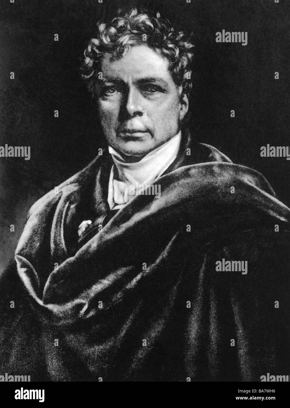 Schelling, Friedrich Wilhelm Joseph von, 27.1.1775 - 20.8.1854, German philosopher, portrait, painting, , Stock Photo