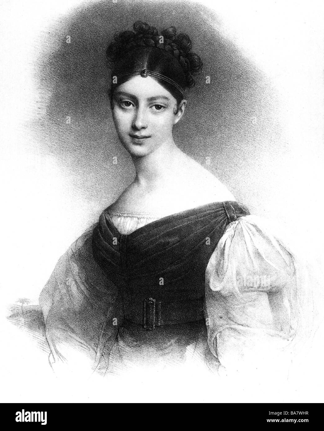Malibran, Maria Felicita, 24.3.1808 - 23.9.1835, French singer, Spanish origin, portrait, lithograph, 19th century, Stock Photo