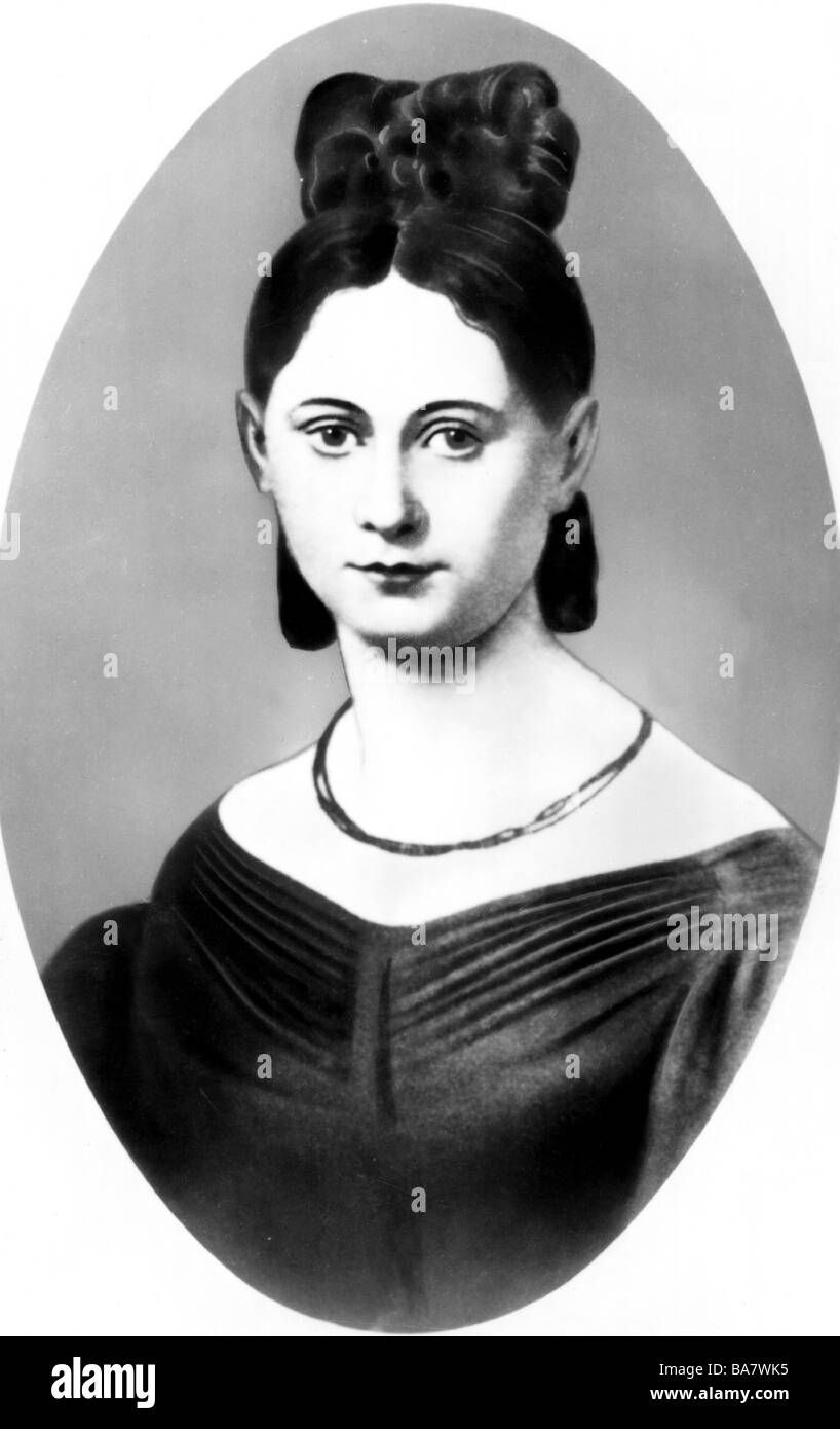 Marx, Jenny, 12.2.1814 - 2.12.1881, German activist of socialism, wife of Karl Marx, portrait, circa 1835, Stock Photo