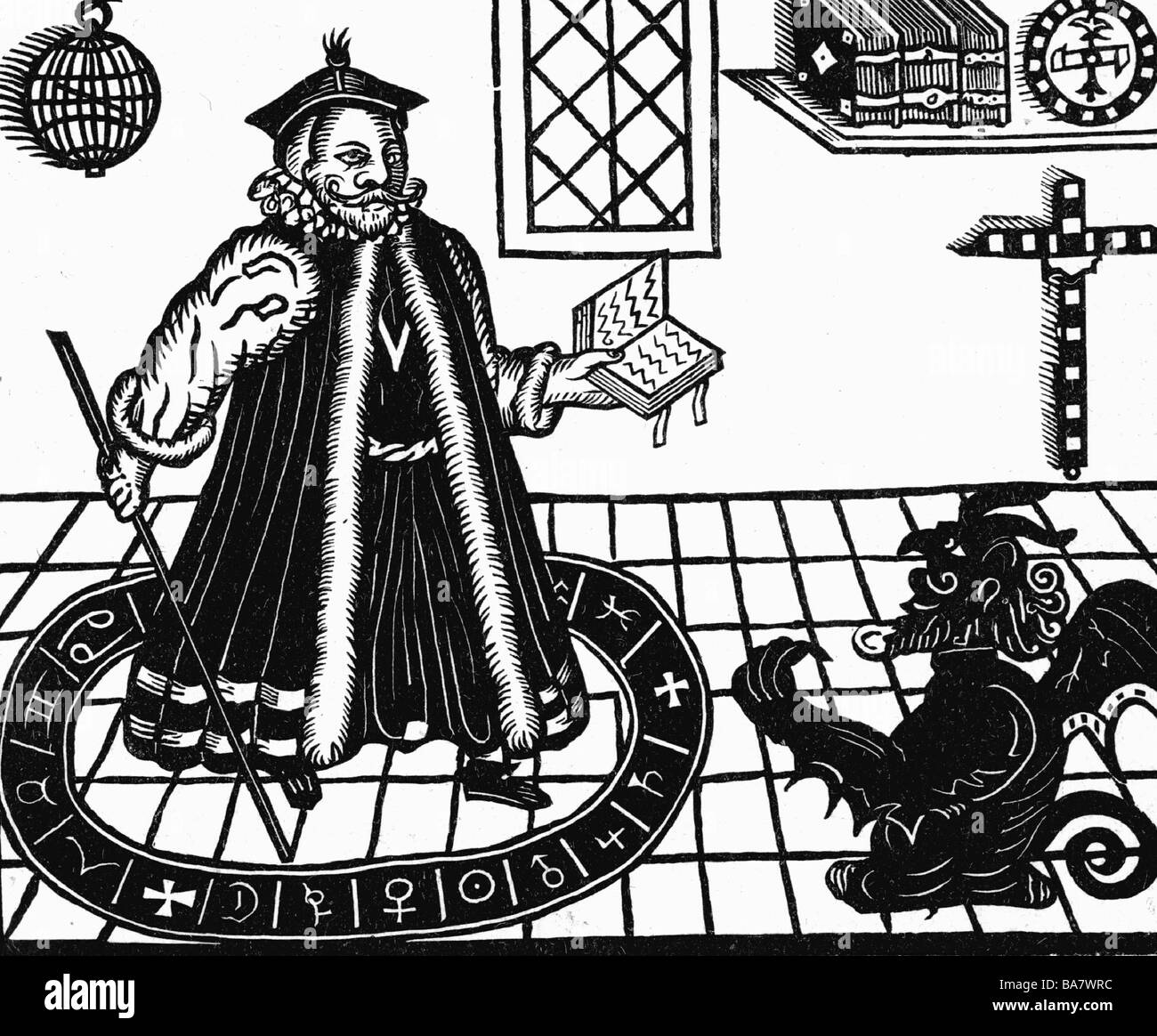 Marlowe, Christopher, 6.2.1564 - 30.5.1593, British dramatist, work, detail from 'The Tragical History of the Life and Death of Doctor Faustus', London, 1636, Stock Photo