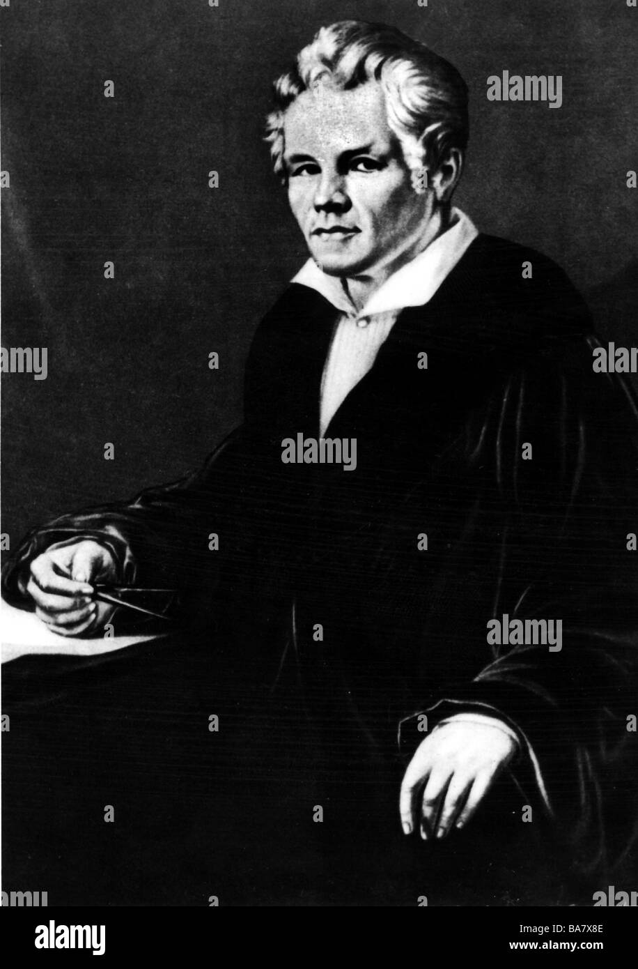 Schinkel, Karl Friedrich, 13.3.14781 - 9.10.1841, German painter, architect, half length, , Stock Photo