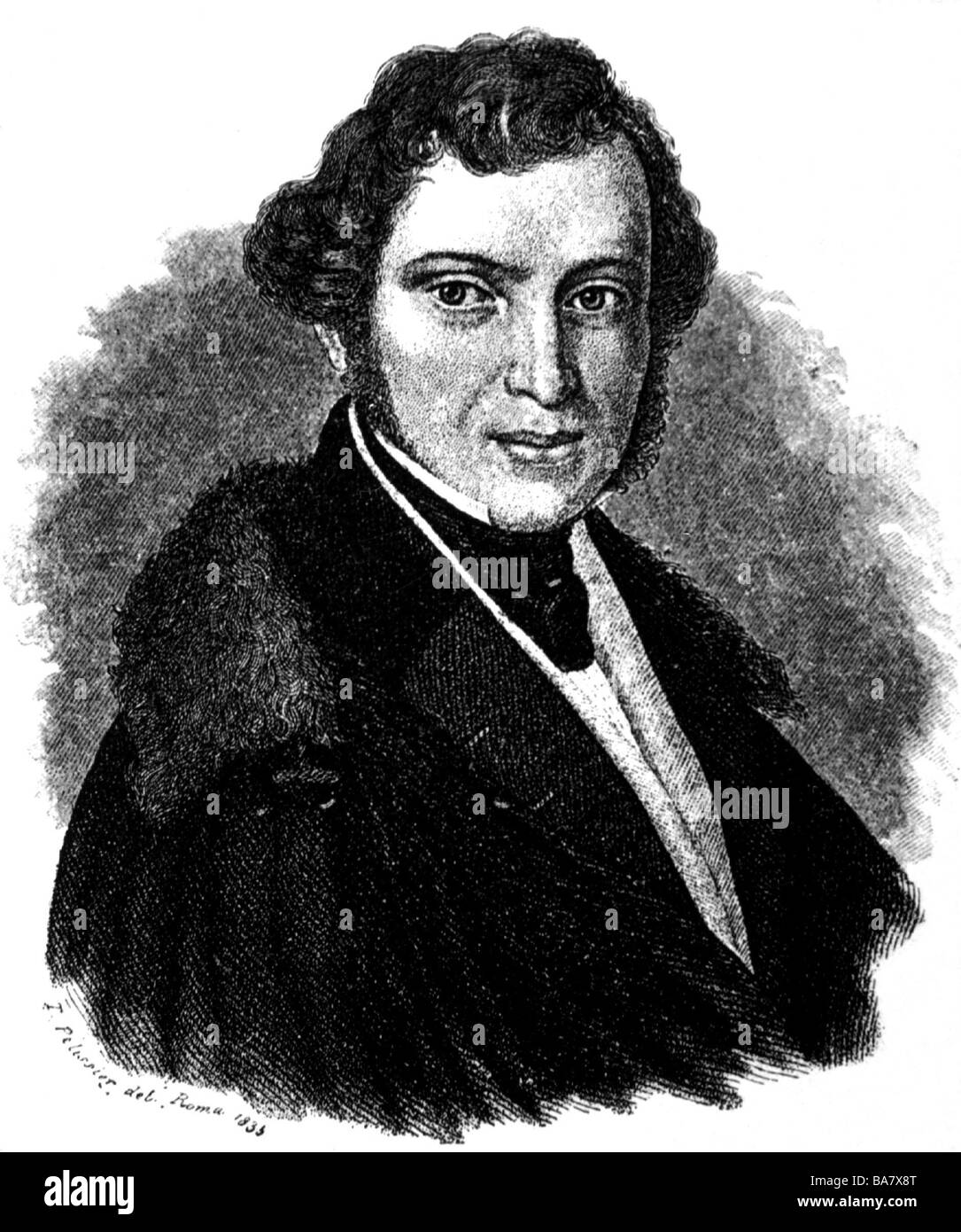 Auersperg, Anton Alexander count, 11.4.1806 - 12.9.1876, Austrian author / writer, portrait, after painting by T. Pelissier, 1835, Stock Photo
