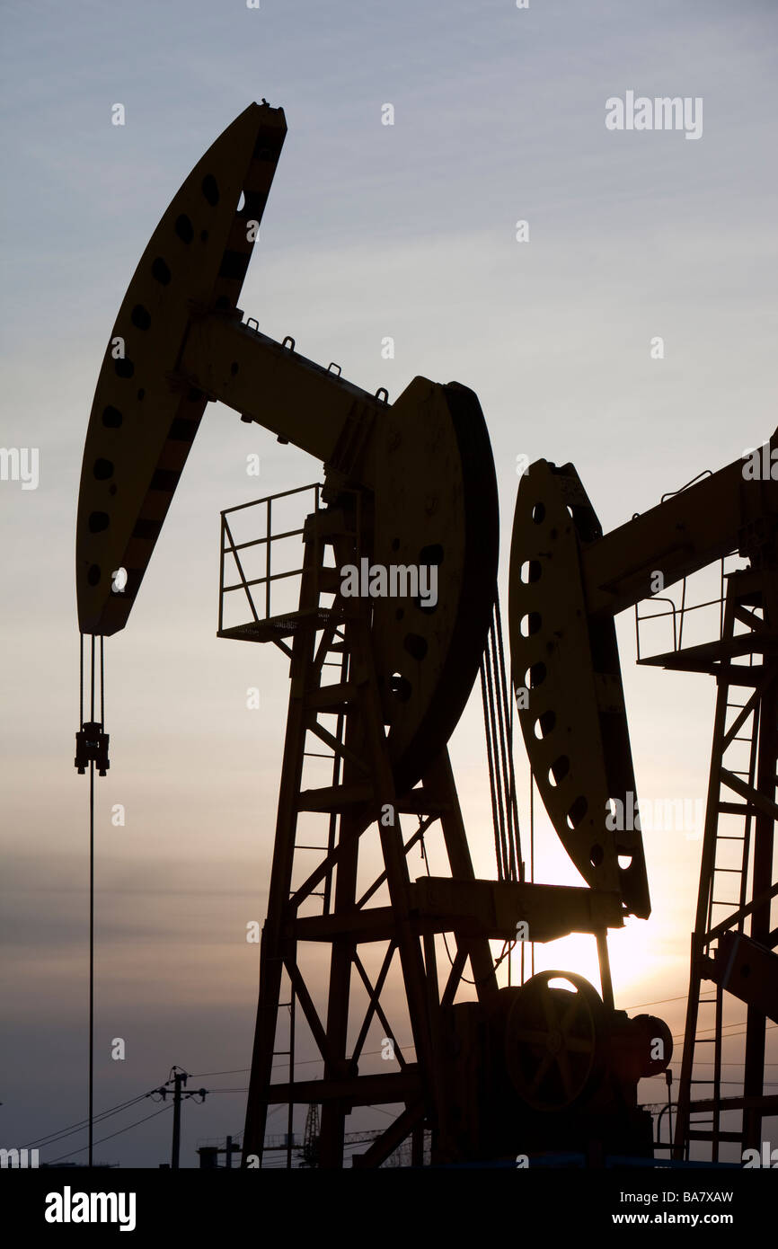 Nodding donkey oil pumps in the Daqing oil field in northern China