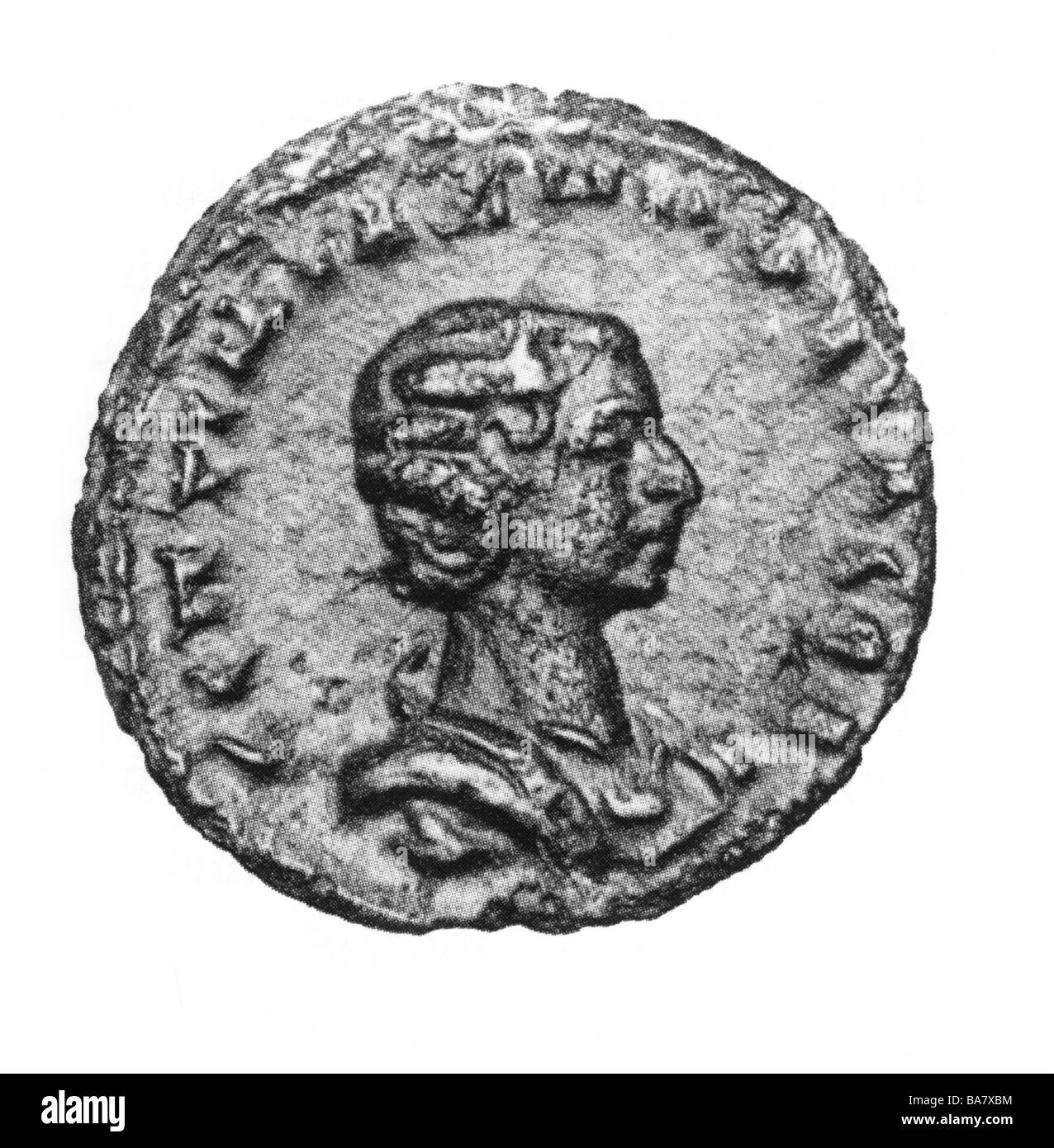 Zenobia, Septimia, circa 231 - past 272, Queen of Palmyra 267 - 272, portrait, bronze coin from Alexandria, circa 270, , Stock Photo