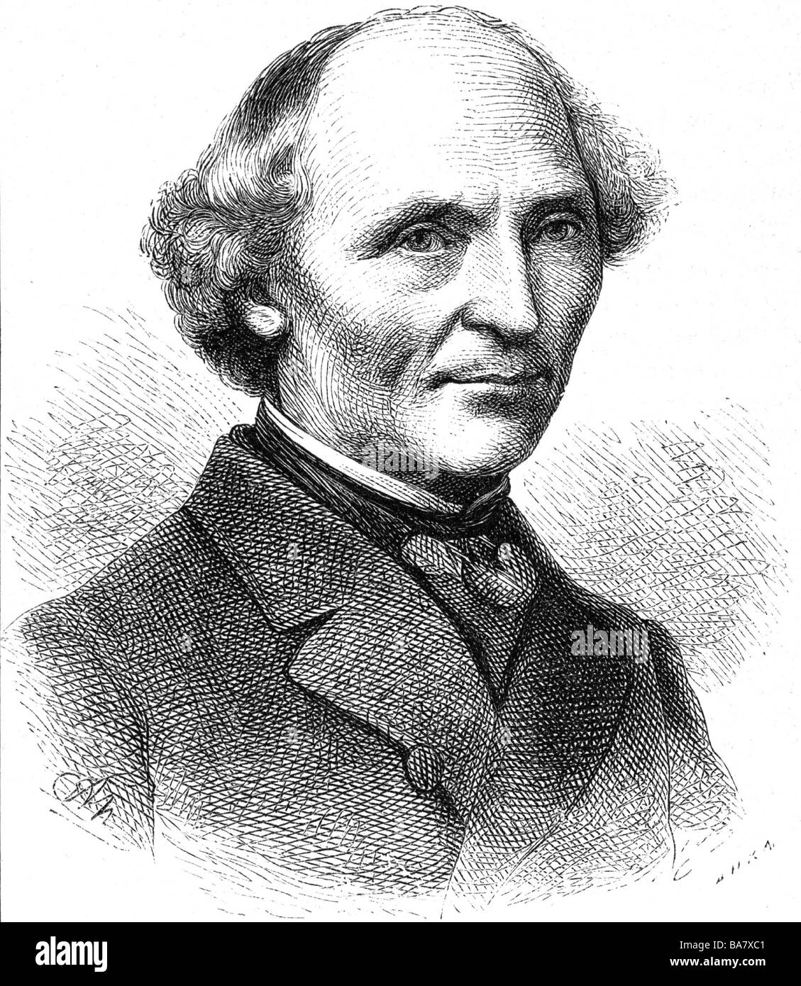 Stueler, Friedrich August, 28.1.1800 - 18.3.1865, German architect, portrait, wood engraving, late 19th century, Stock Photo