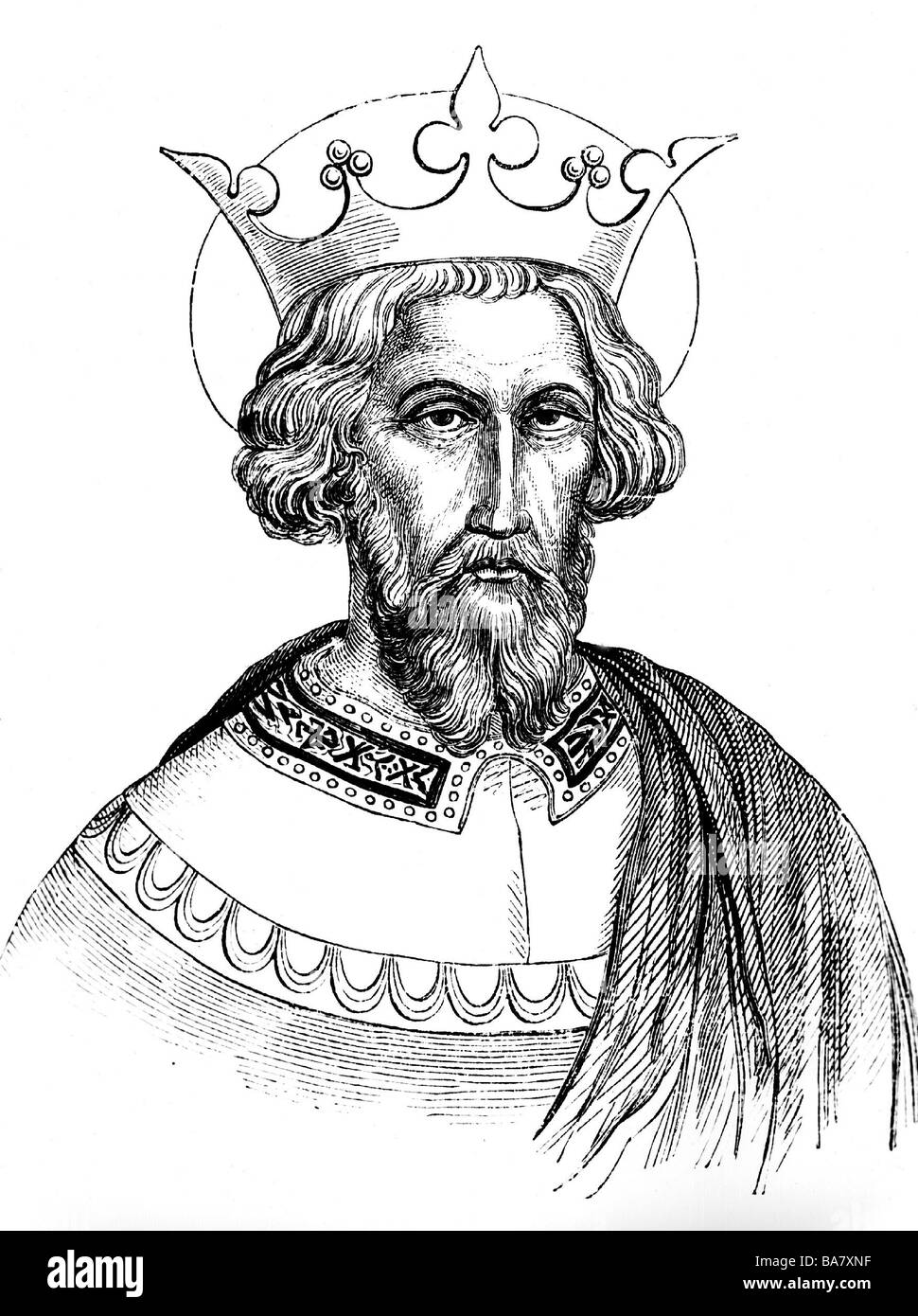 Charlemagne, 2.4.742 - 28.1.814, Roman Emperor 800 - 814, King of the Franks 768 - 814, wood engraving, 19th century, , Stock Photo