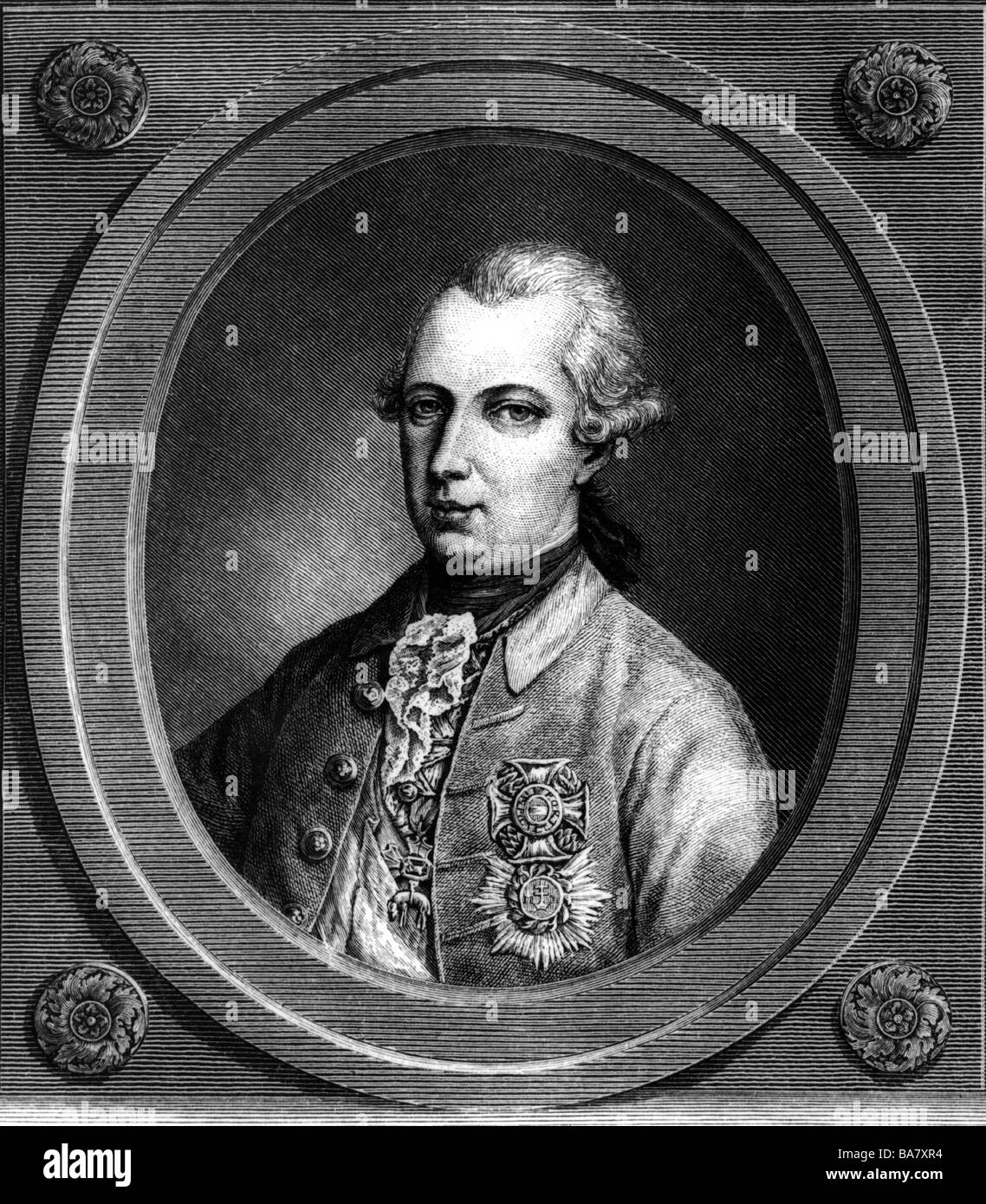 Contemporaneous copper engraving after painting by kymli hires stock