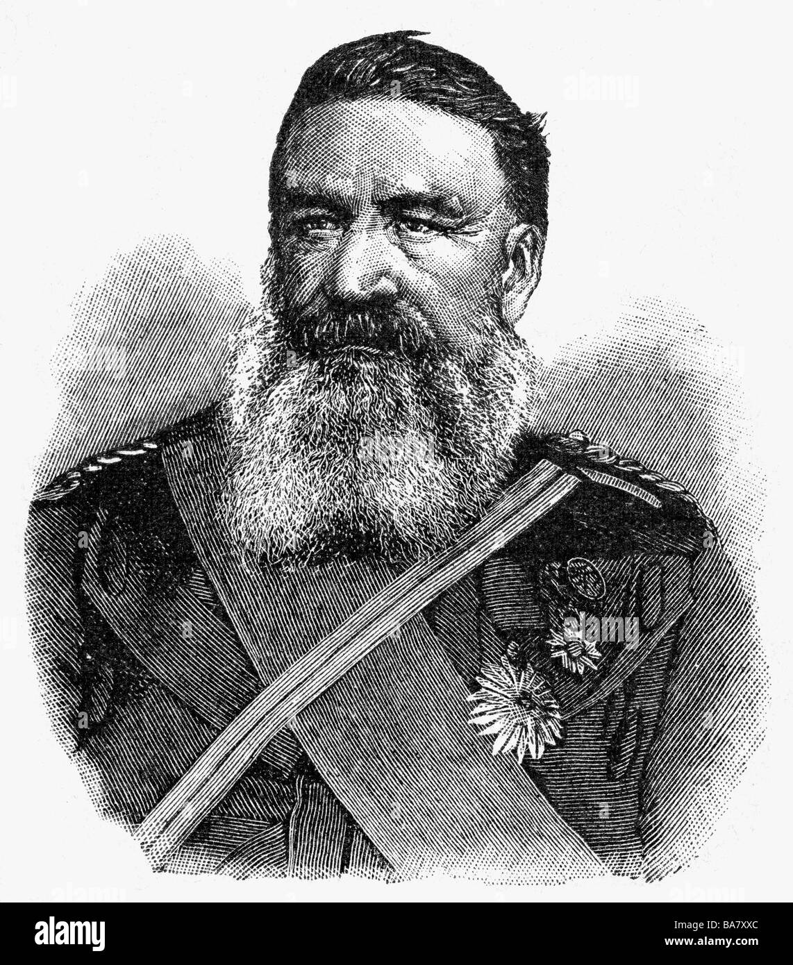 Joubert, Petrus Jacobus'Piet', 20.1.1834 - 28.3.1900, Boer general and politician, portrait, wood engraving, 1899, , Stock Photo