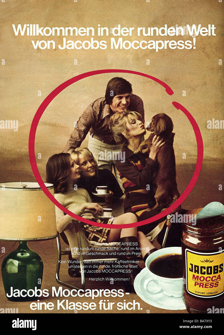 advertising, beverages, coffee, advert for Jacobs Moccapress instant coffee, from a magazine