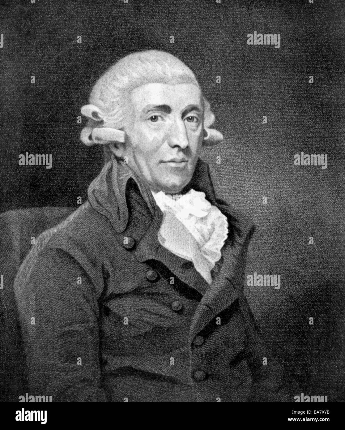 Haydn, Joseph, 31.3.1732 - 31.5.1809, Austrian composer, portrait, engraving by Facino, 18th century, , Artist's Copyright has not to be cleared Stock Photo