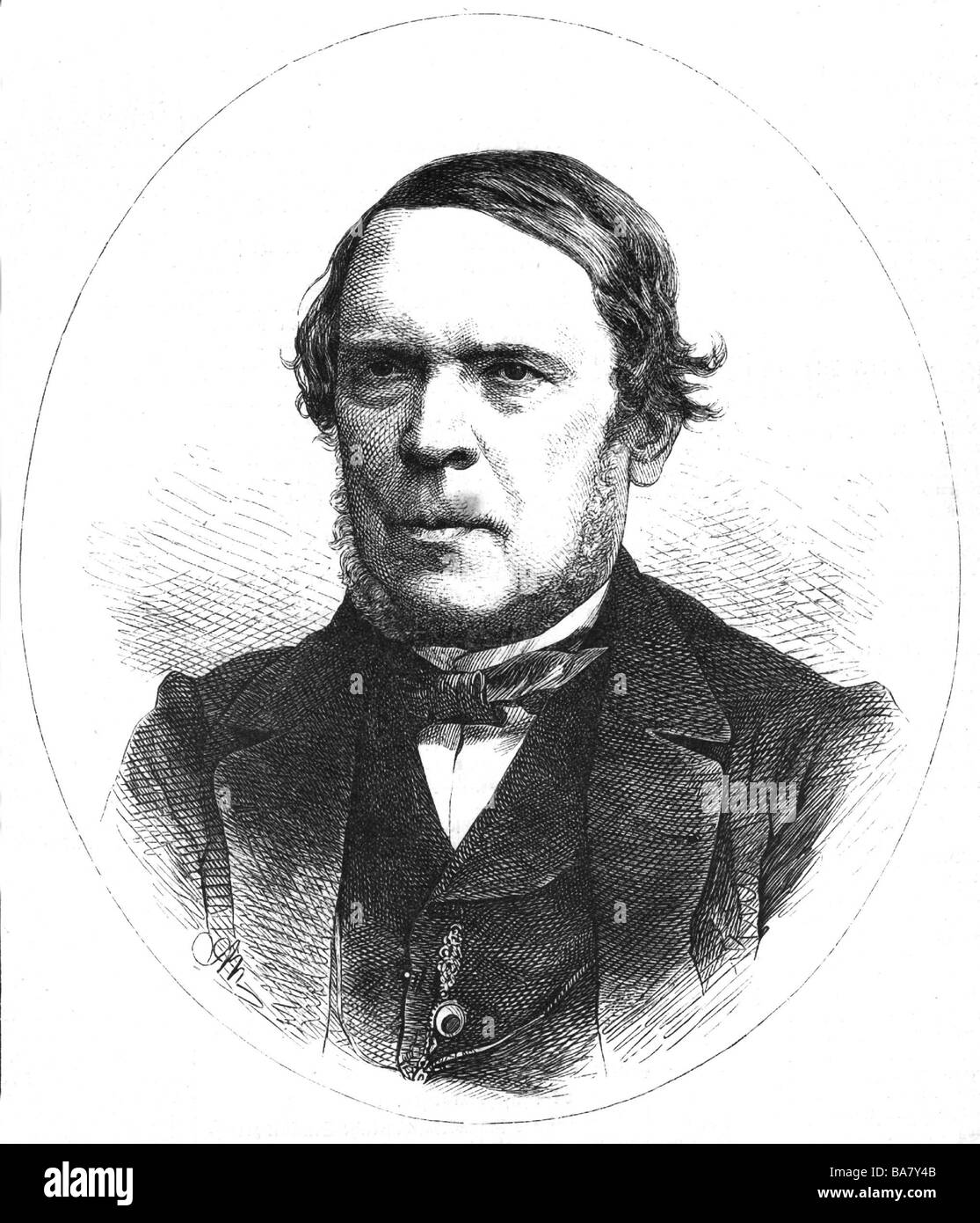 Halm, Friedrich, 2.4.1806 - 22.5.1871, Austrian author/writer (dramatist and novelist), portrait, wood engraving, 19th century, Stock Photo
