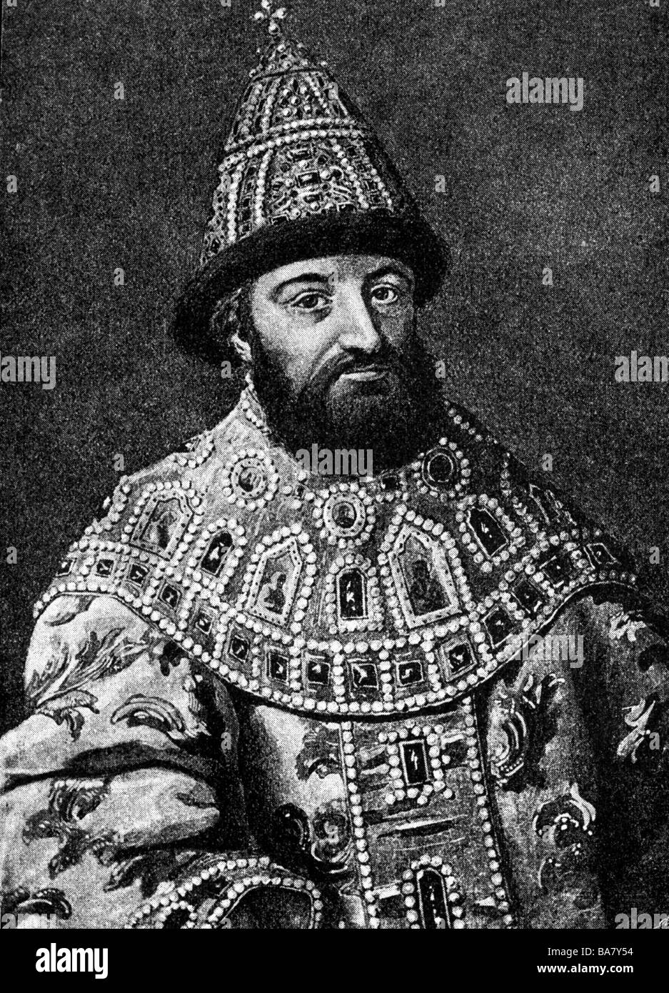 Michail Fiodorovich, 22.7.1596 - 23.7.1645, Emperor of Russia from 21.2.1613, half length, after painting from Romanov Gallery, Sankt Petersburg, Artist's Copyright has not to be cleared Stock Photo