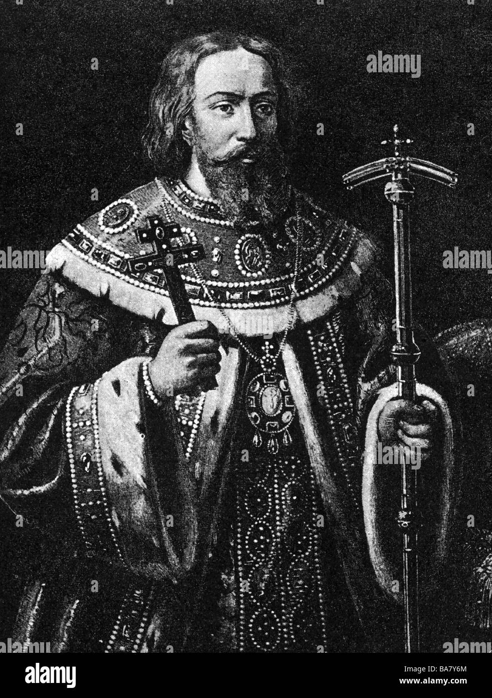 Filaret (Feodor Romanov), 1558 - 1.10.1633, patriarch of Moscow since 1617, half length with regalia, after painting from the Romanov Gallery, Saint Petersburg, Artist's Copyright has not to be cleared Stock Photo