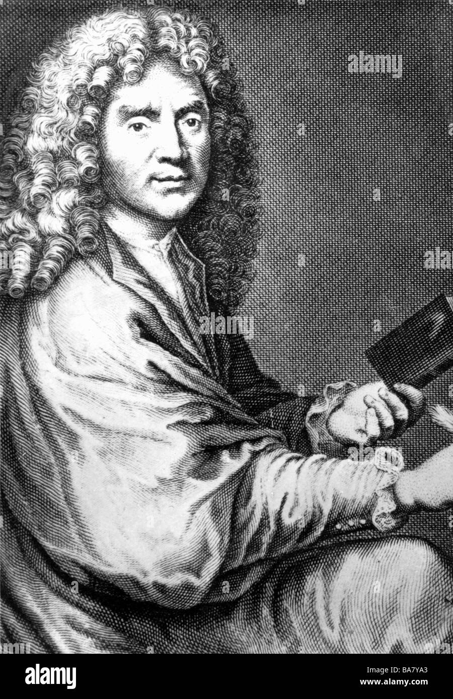 Moliere, 15.1.1622 - 17.2.1673, French author / writer, half length, copper engraving, 17th century, , Artist's Copyright has not to be cleared Stock Photo