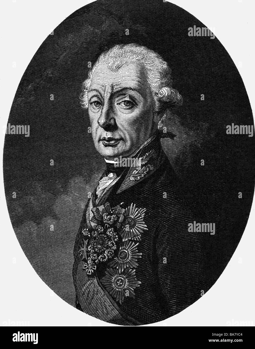 Suvorov, Alexander Vasilyevich, 24.11.1729 - 18.5.1800, Russian general, portrait, copper engraving by  Nicholai Ivanovich Utkin (1779 - 1863), , Artist's Copyright has not to be cleared Stock Photo