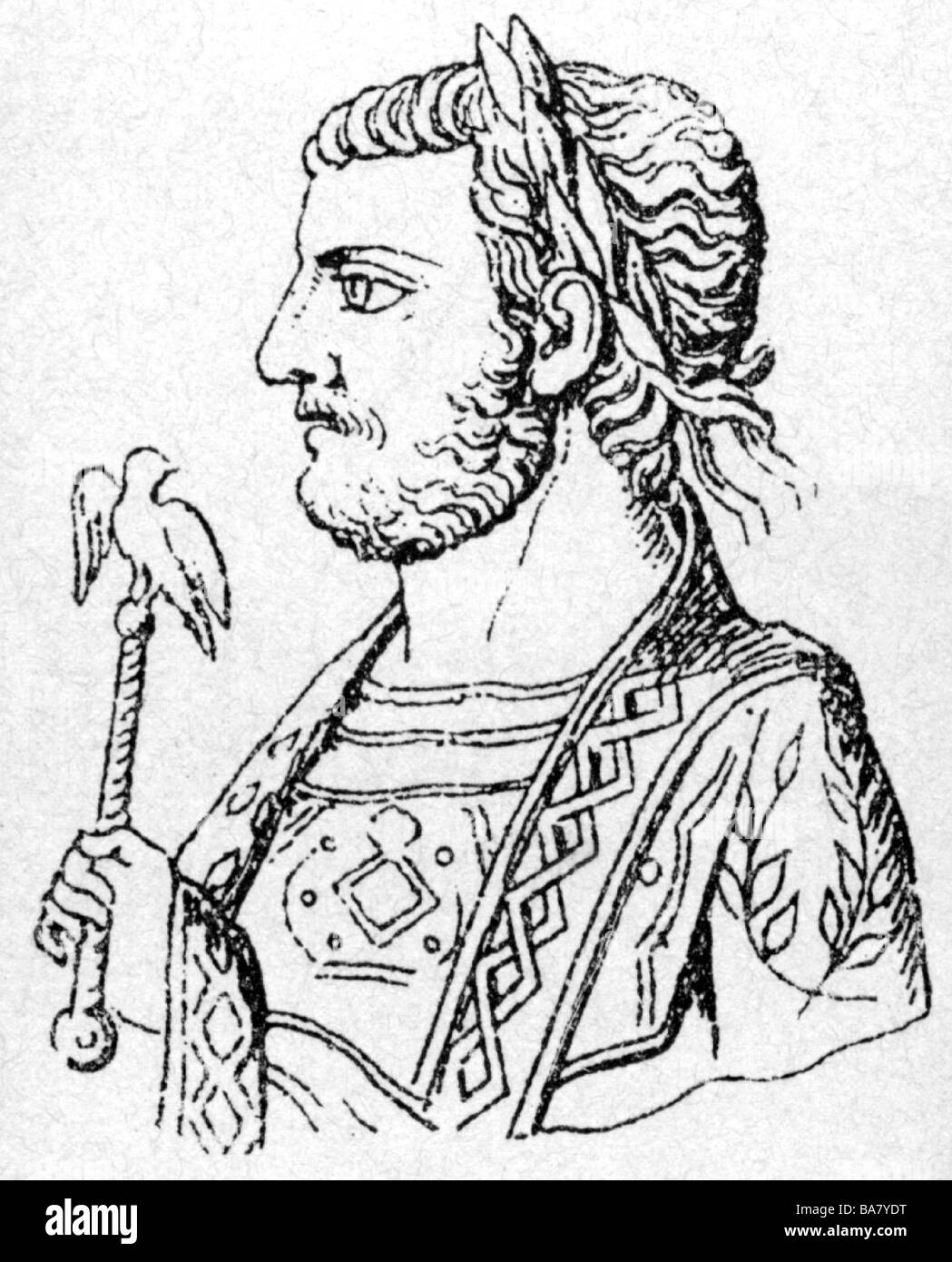 Licinius, Valerius Licinianus, circa 250 - 325, Roman Emperor 308 - 324, portrait, wood engraving, 19th century, , Stock Photo