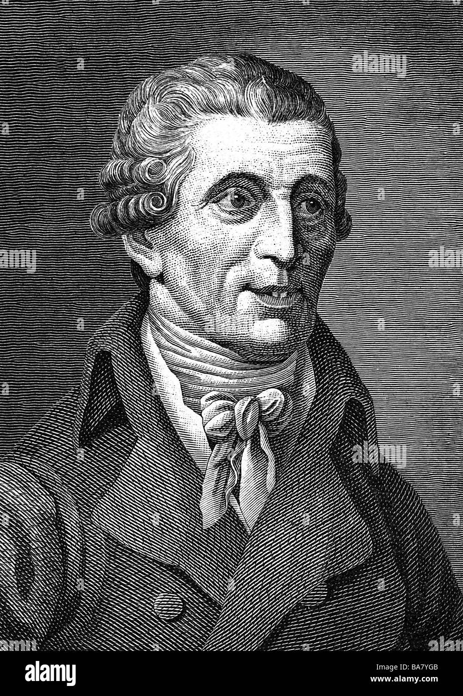 Haydn, Joseph, 31.3.1732 - 31.5.1809, Austrian musician (composer), portrait, by F. Müller, wood engraving, 19th century, Stock Photo