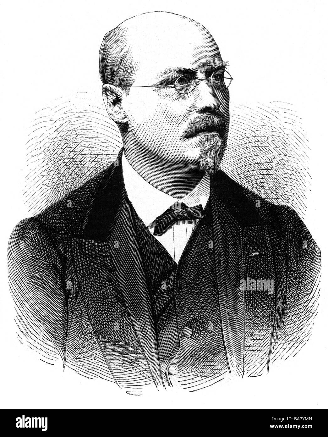 Raff, Joseph Joachim, 27.5.1822 - 24.6.1882, Swiss composer, portrait ...