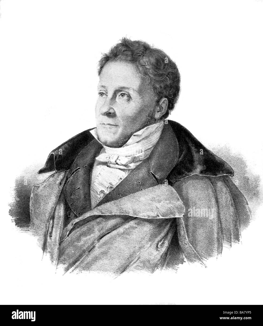 Rotteck, Karl von, 18.7.1775 - 26.11.1840, German politician, historian, portrait, after lithograph by Carl Velten (1814 - 1889), Stock Photo