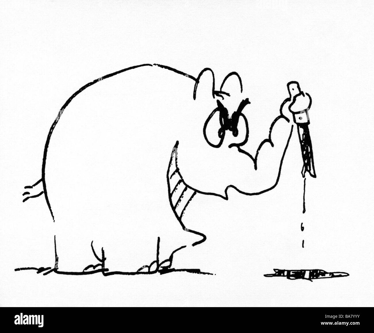 Waalkes, Otto, * 22.7.1948, German comedian, Ottifant, drawing Stock