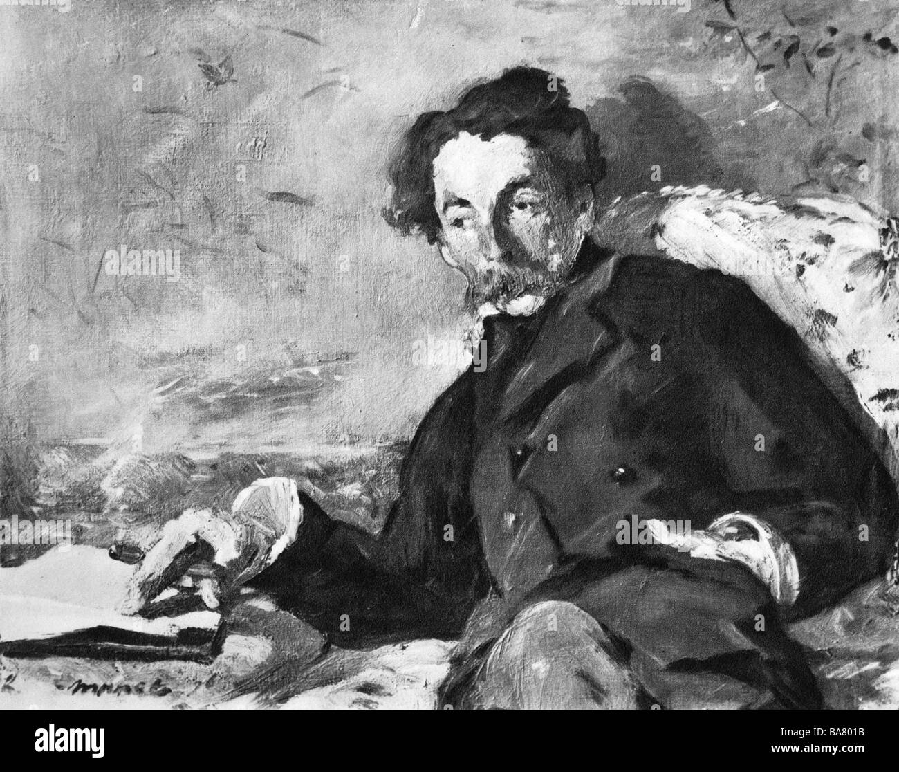 Mallarme, Stephane, 18.3.1842 - 10.9.1898, French author / writer, half length, after painting by Eduard Manet, 19th century, , Stock Photo