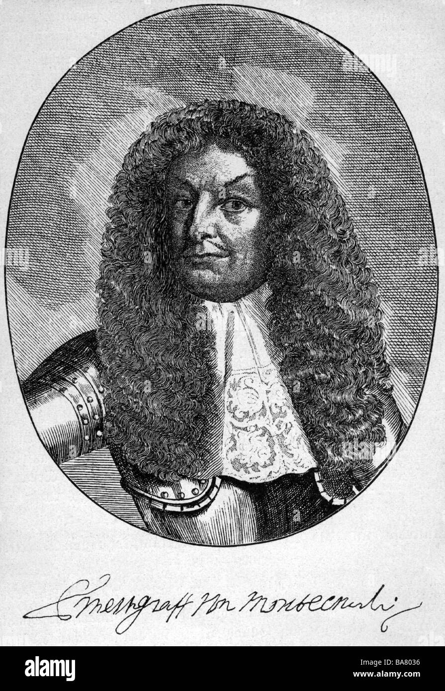 Montecuccoli, Raimondo, 21.2.1609 - 16.10.1681, Imperial general, portrait, copper engraving, 17th century, , Artist's Copyright has not to be cleared Stock Photo