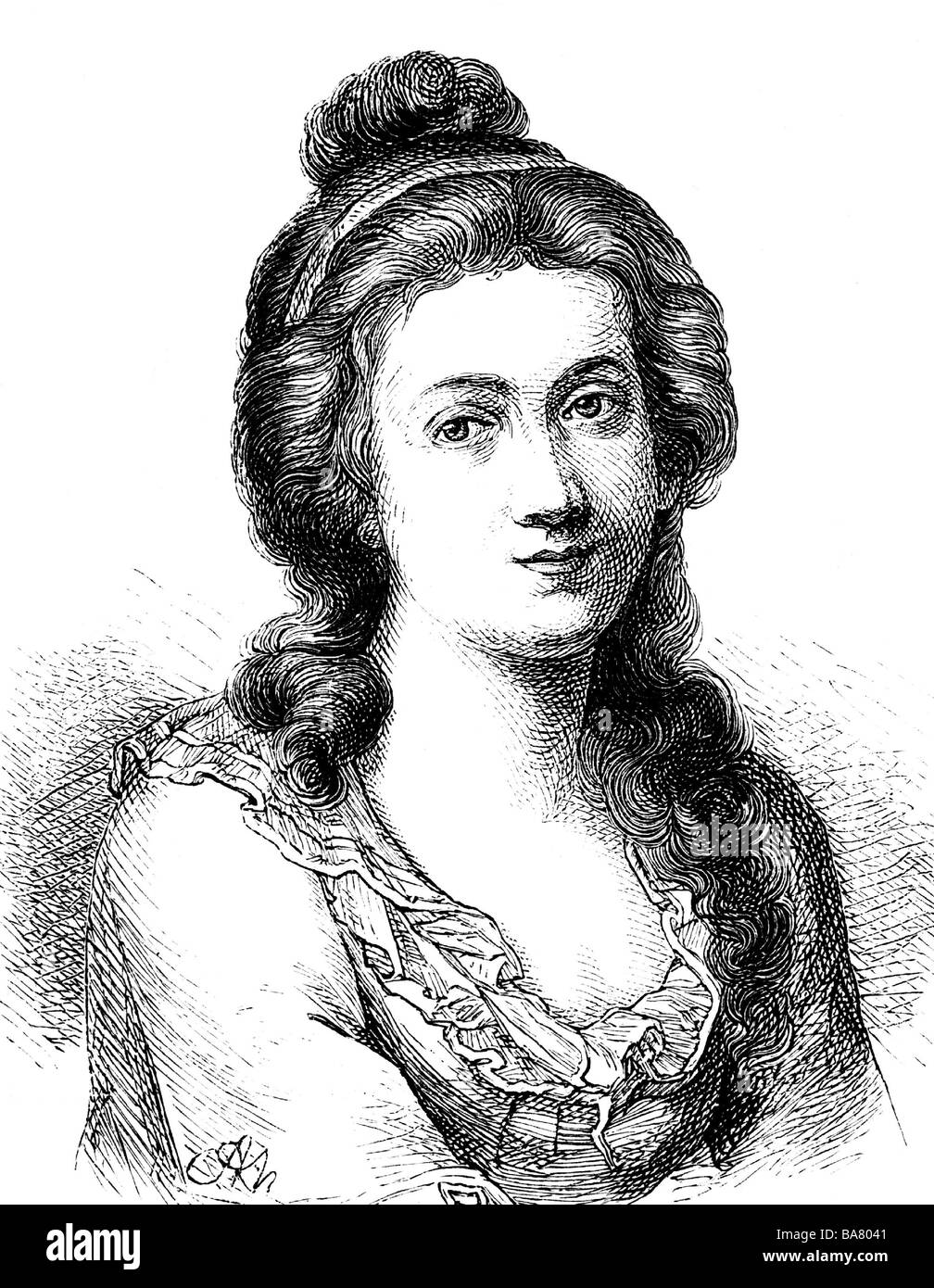 Kalb, Charlotte von, 25.7.1761 - 12.5.1843, German author / writer, portrait, wood engraving by Adolf Neumann (1825 - 1884), Stock Photo