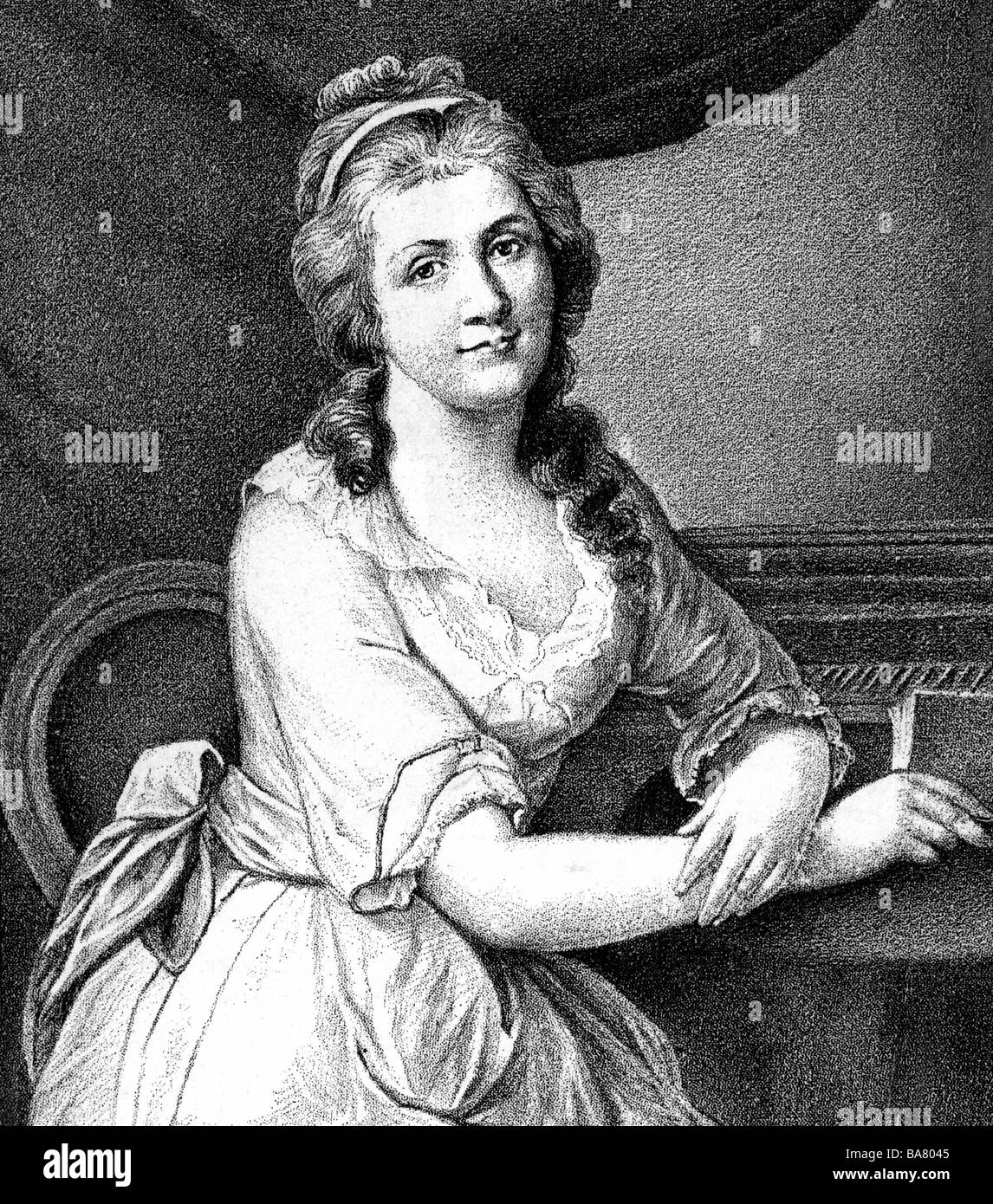 Kalb, Charlotte von, 25.7.1761 - 12.5.1843, German author / writer, half length, drawing after painting by Tischbein, 1785, Stock Photo