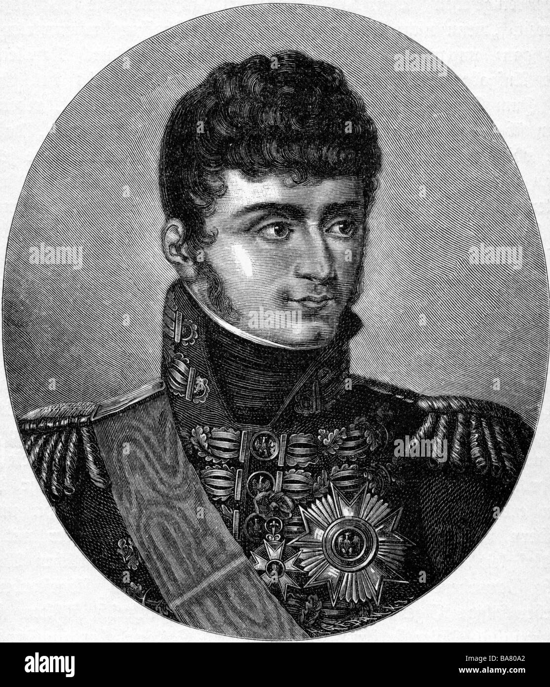 Bonaparte, Jerome, 15.11.1784 - 24.6.1860, King of Westphalia 1807 - 1813, portrait, copper engraving by Buchhorn after painting by Francois Joseph Kinson, 19th century, Artist's Copyright has not to be cleared Stock Photo