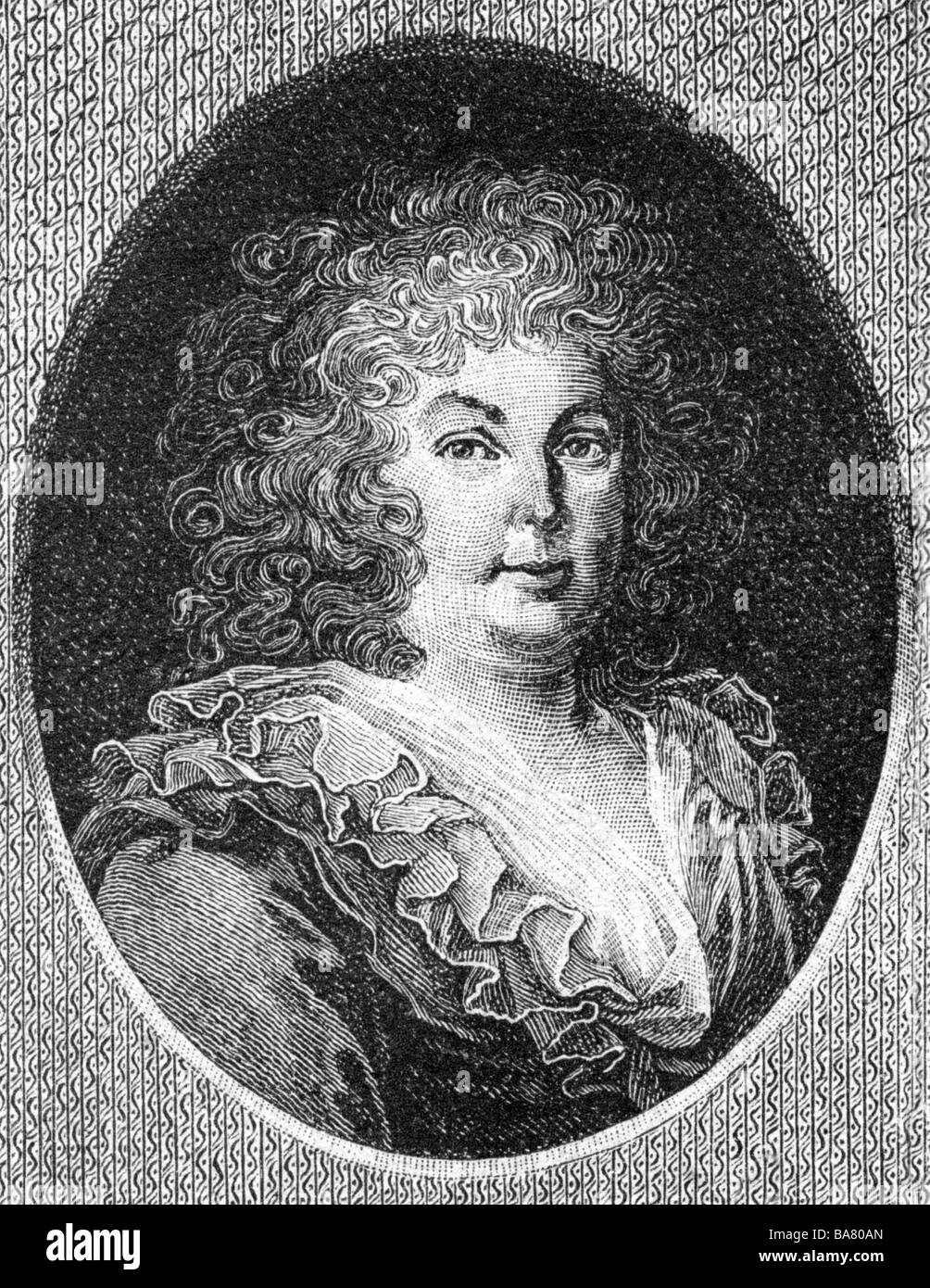 Friedericke Luise, 26.10.1751 - 25.2.1805, Queen Consort of Prussia 17.8.1786 - 16.11.1797, portrait, oval, copper engraving by Daniel Berger (1744 - 1825), after painting, late 18th century, Artist's Copyright has not to be cleared Stock Photo