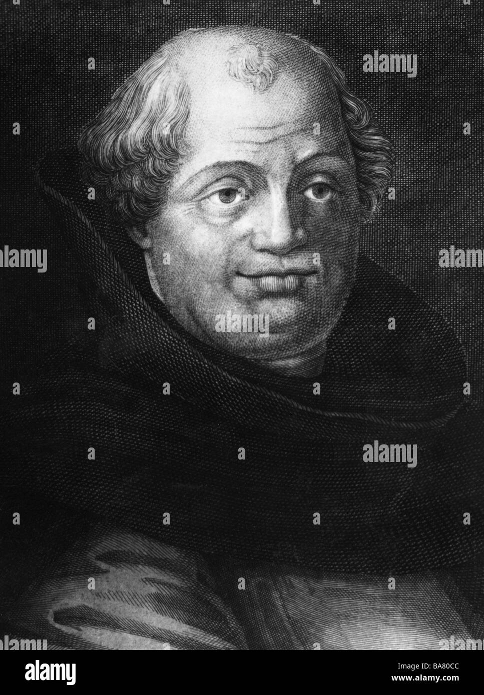 Tetzel, Johann, circa 1465 - 11.8.1519, German Dominicain preacher, portrait, copper engraving by Moritz Steinla, circa 1822, after contemporary illustration, Artist's Copyright has not to be cleared Stock Photo