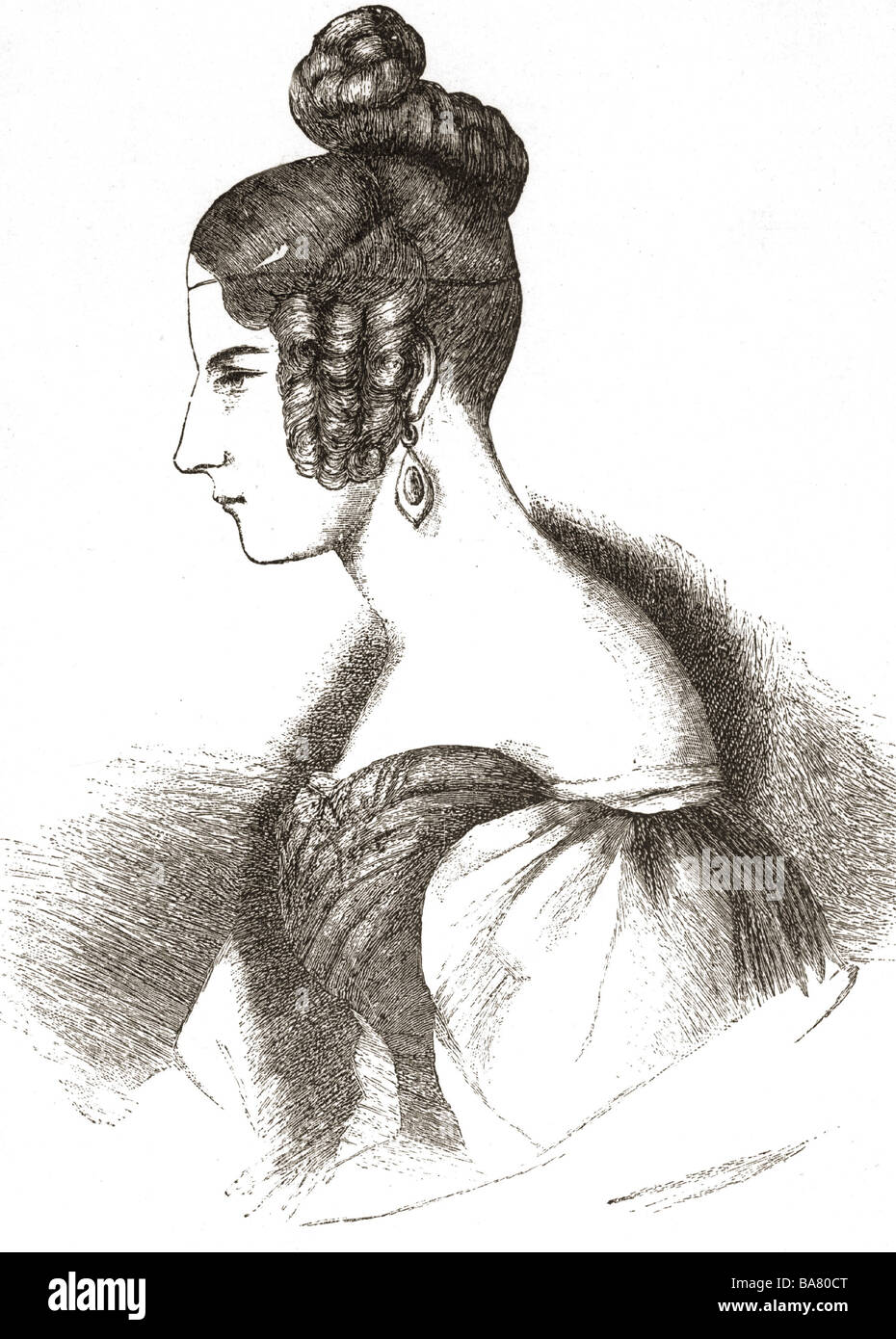 Radziwill, Elisa, 26.10.1803 - 27.9.1834, Polish noblewoman, portrait, wood engraving by Bongs, 19th century,  , Stock Photo