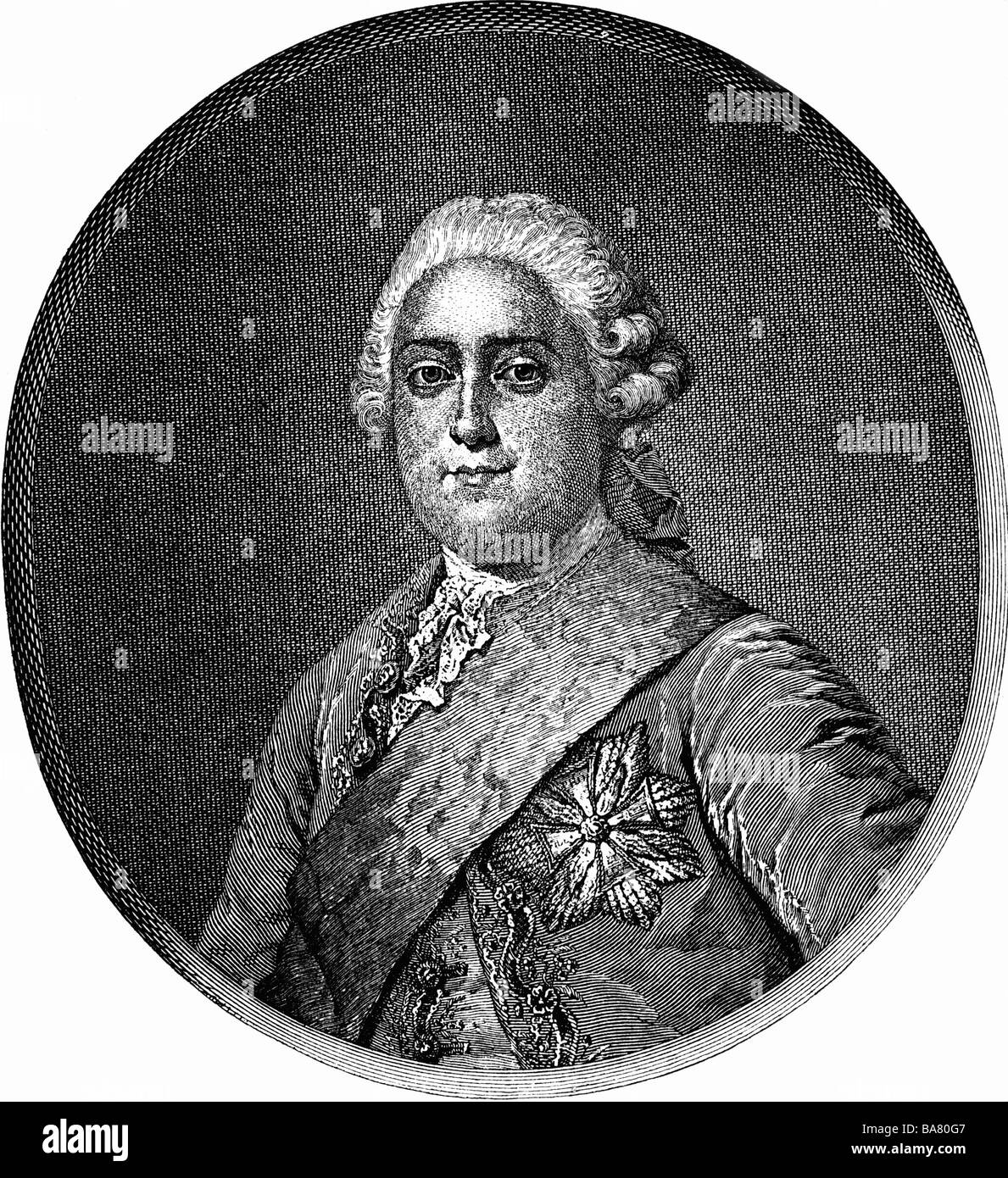 Frederick Christian, 5.9.1722 - 17.12.1763, Elector of Saxony 5.10.1763 - 17.12.1763, portrait, copper engraving, mid 18th century, Artist's Copyright has not to be cleared Stock Photo