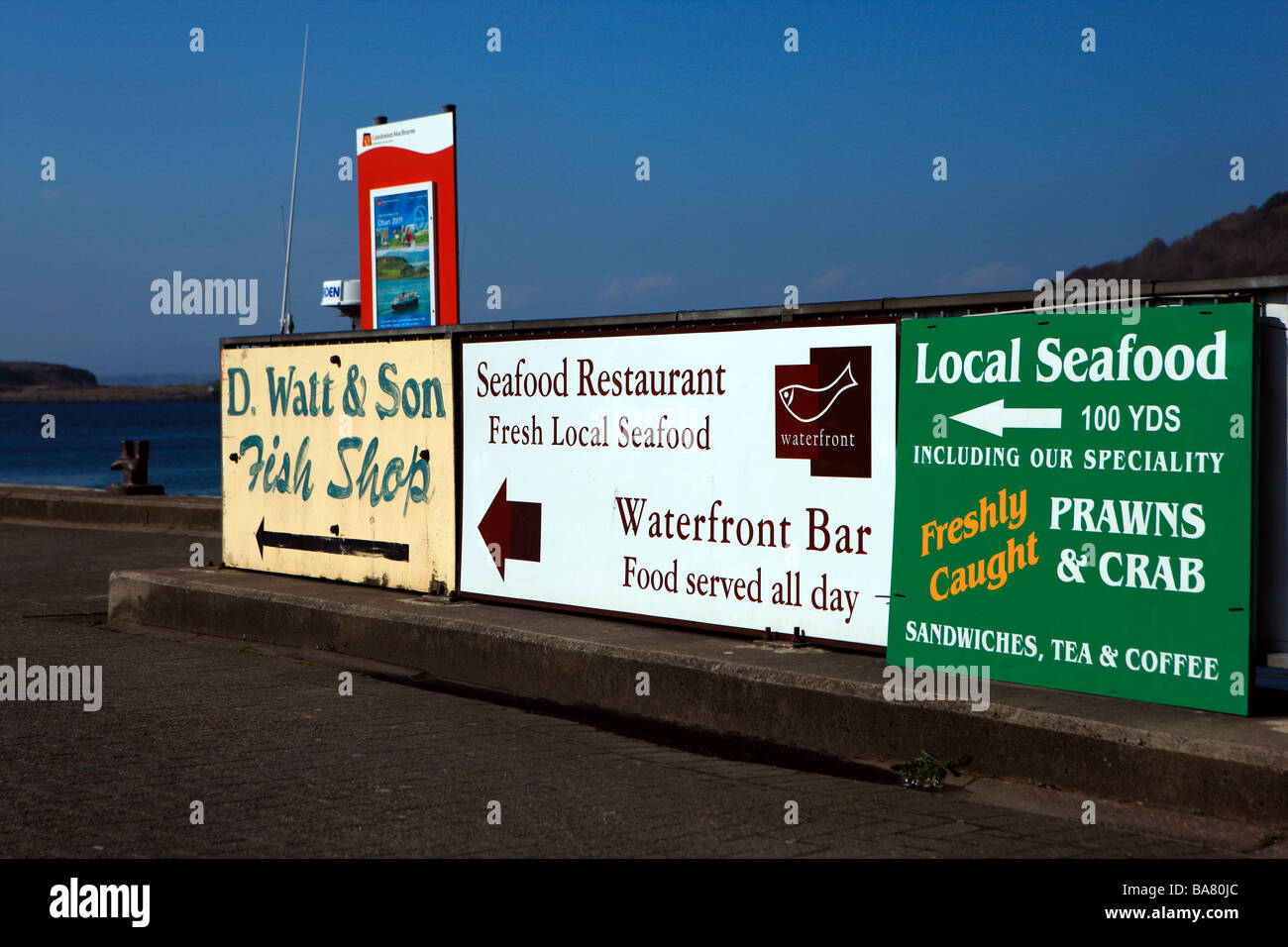 Seafood signs Stock Photo