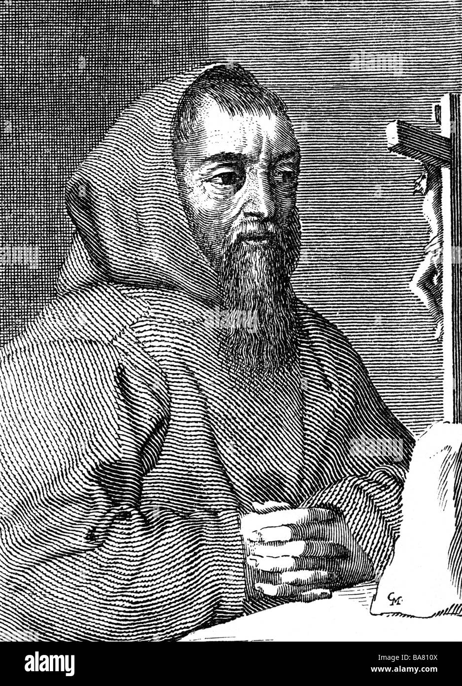 Pere Joseph (Francois Joseph Leclerc du Tremblay), 4.11.1577 - 18.12.1638, Fench diplomat and spy, half length, wood engraving, 19th century, , Artist's Copyright has not to be cleared Stock Photo
