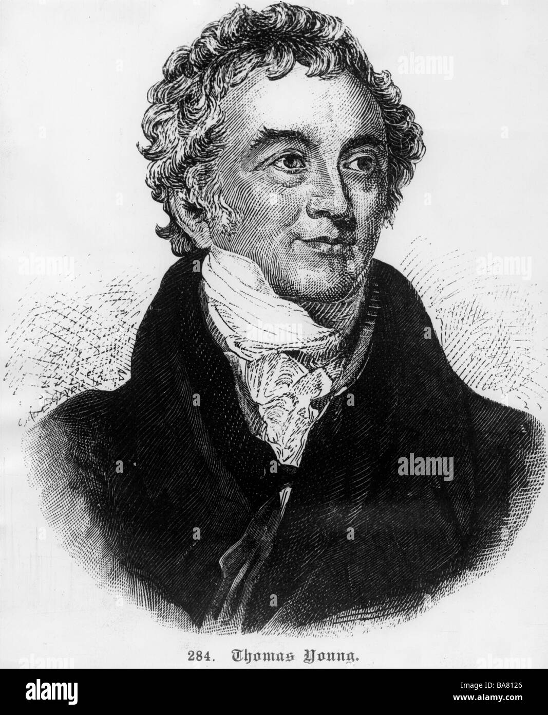 Young, Thomas, 13.6.1773 - 10.5.1829, British scientist and philosopher, half length, wood engraving by E. Geyer after painting by Lawrence, 19th century, Stock Photo
