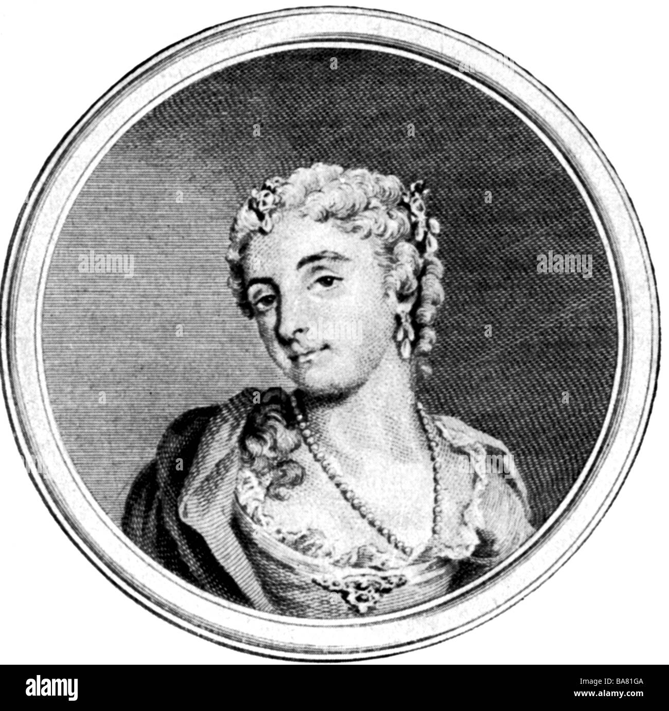 Bordoni, Faustina, 11.11.1697 - 11.1 1781, Italian singer (mezzosoprano), portrait, copper engraving, 18th century, , Artist's Copyright has not to be cleared Stock Photo