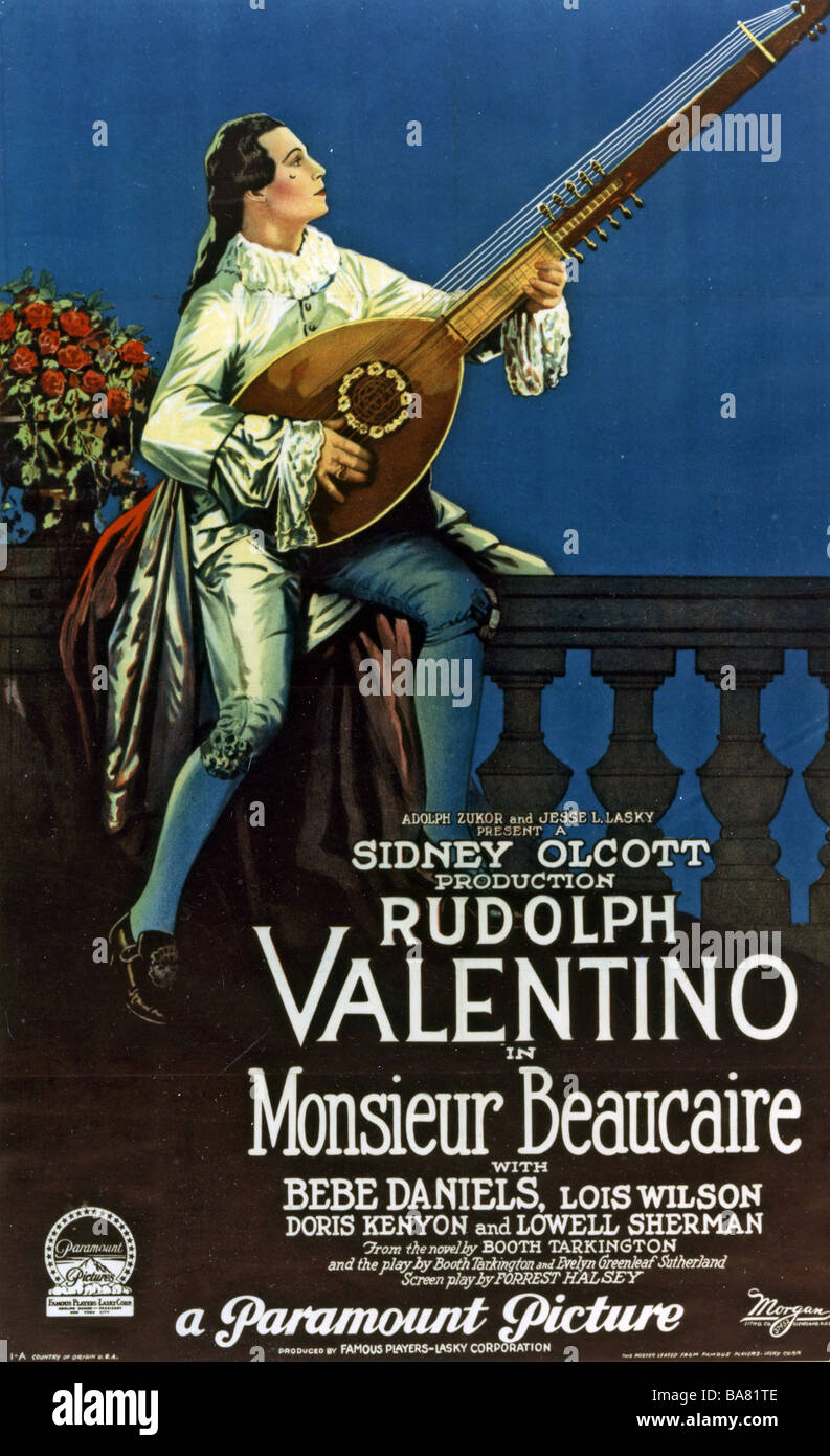 Monsieur Beaucaire Poster For 1924 Silent Film With Rudolph Valentino And Bebe Daniels Stock Photo Alamy