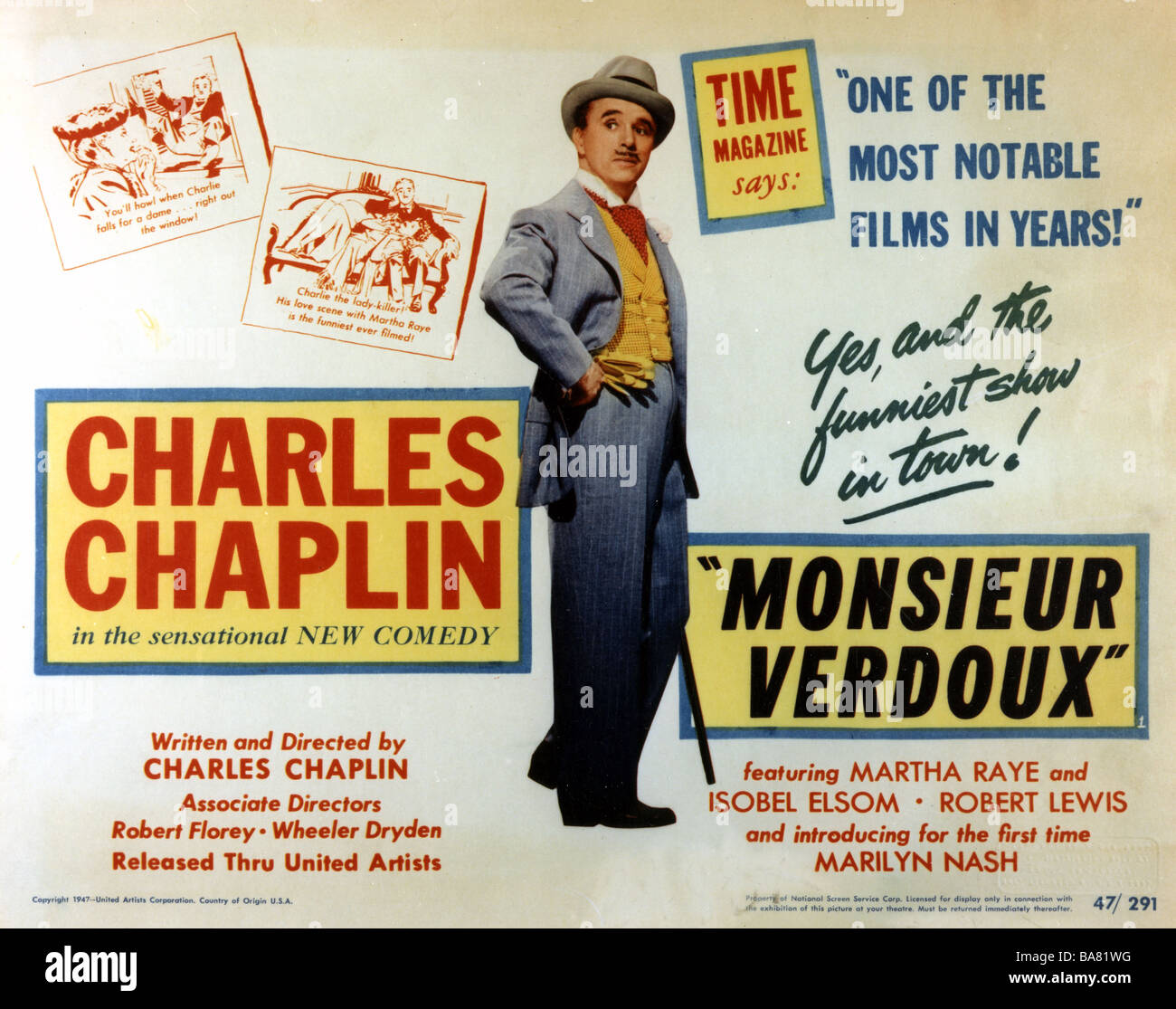 MONSIEUR VERDOUX MOVIE POSTER Charlie Chaplin VINTAGE 2