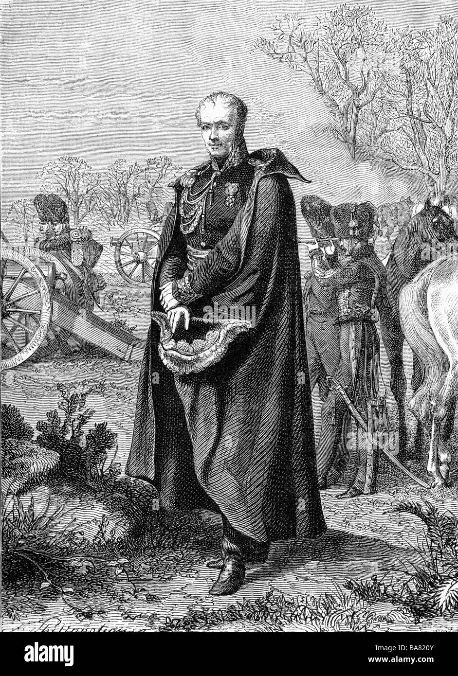 Drouet d' Erlon, Jean-Baptiste, 29.7.1765 - 25.1.1844, French general, lull  length, wood engraving, 19th century Stock Photo - Alamy