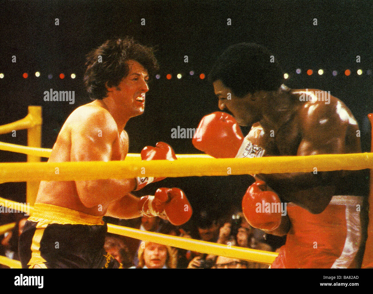 ROCKY II - 1979 UA film with Sylvester Stallone at left and Carl Weathers Stock Photo